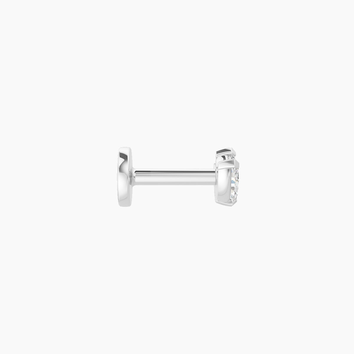 Maia | 18k White Gold 6 mm 5 mm Lotus Diamond Nose Piercing