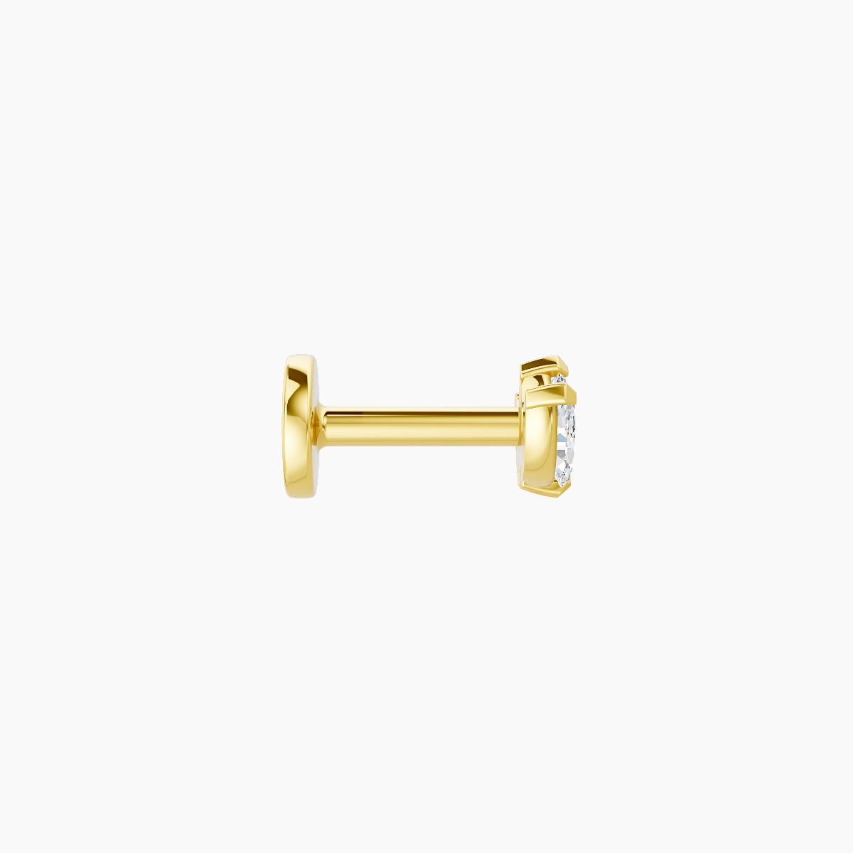 Maia | 18k Yellow Gold 6 mm 5 mm Lotus Diamond Nose Piercing