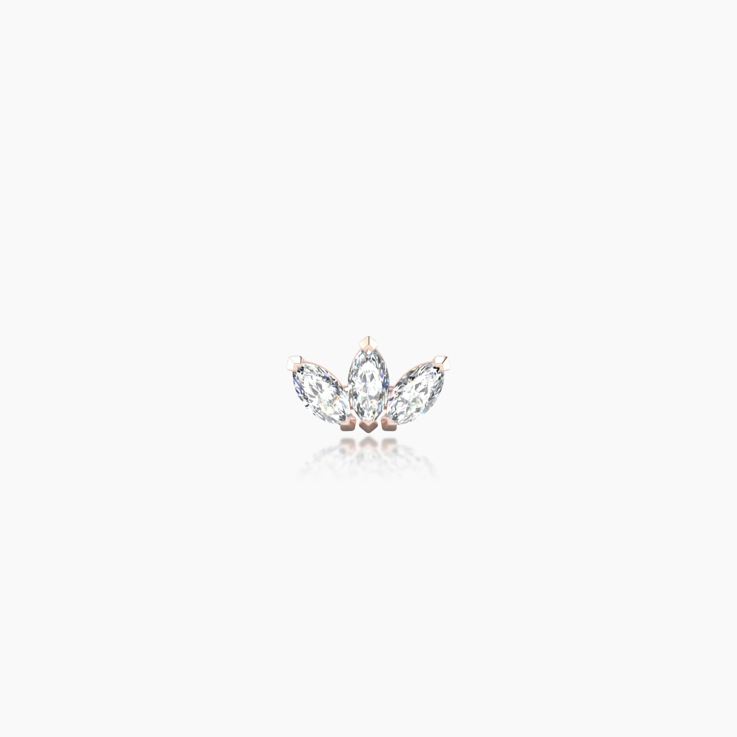 Maia | 18k Rose Gold 6 mm 5 mm Lotus Diamond Nose Piercing