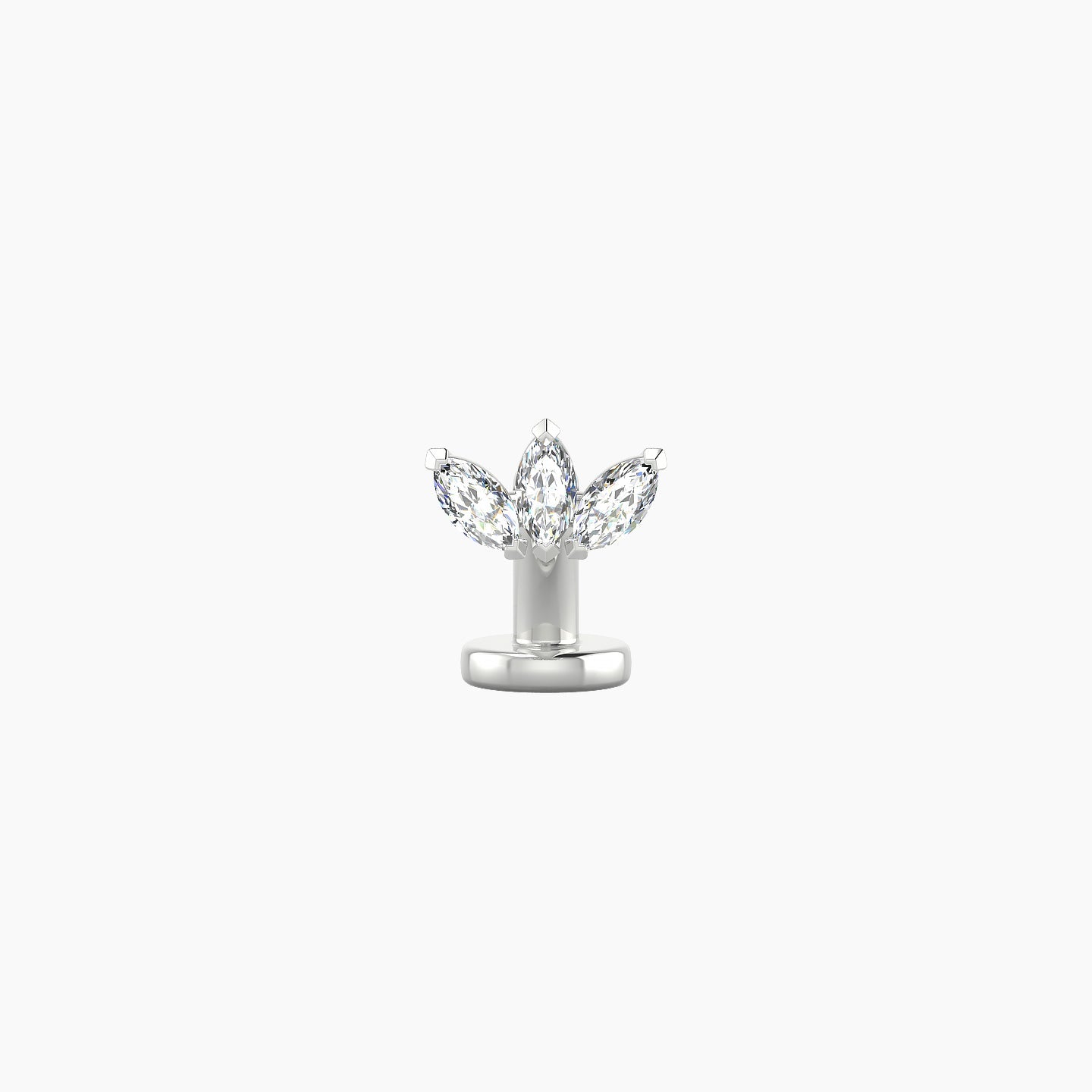 Maia | 18k White Gold 6 mm 6 mm Lotus Diamond Floating Navel Piercing