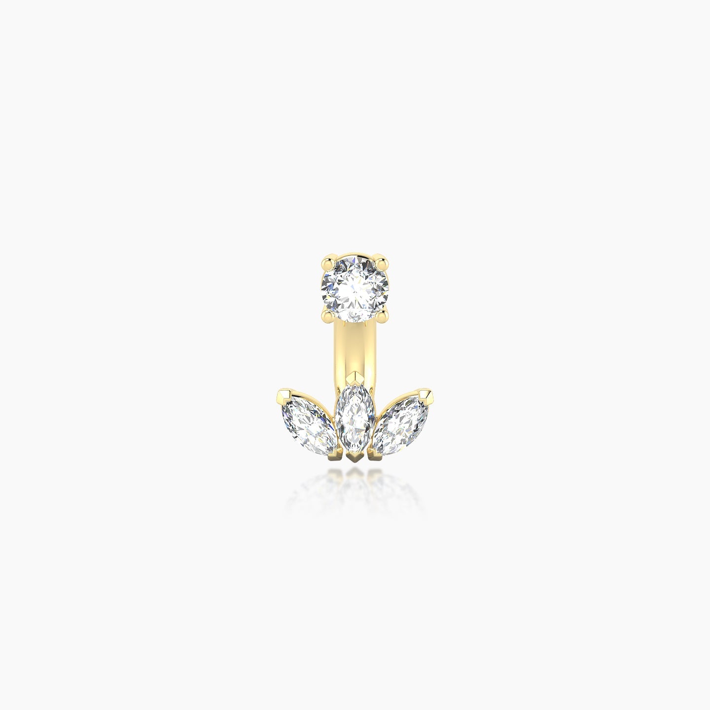 Maia | 18k Yellow Gold 6 mm 6 mm Lotus Diamond Navel Piercing