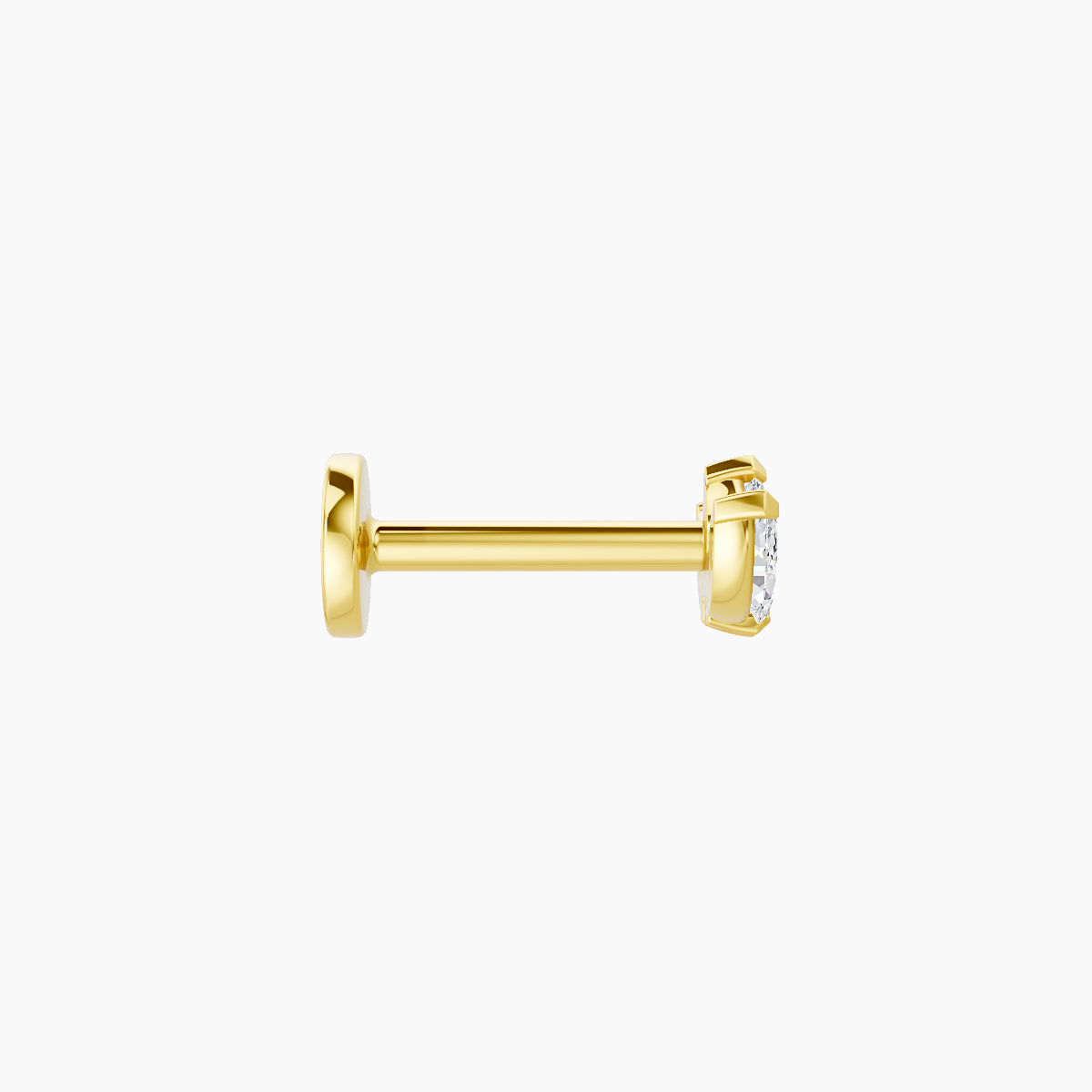 Maia | 18k Yellow Gold 6 mm 6.5 mm Lotus Diamond Nose Piercing