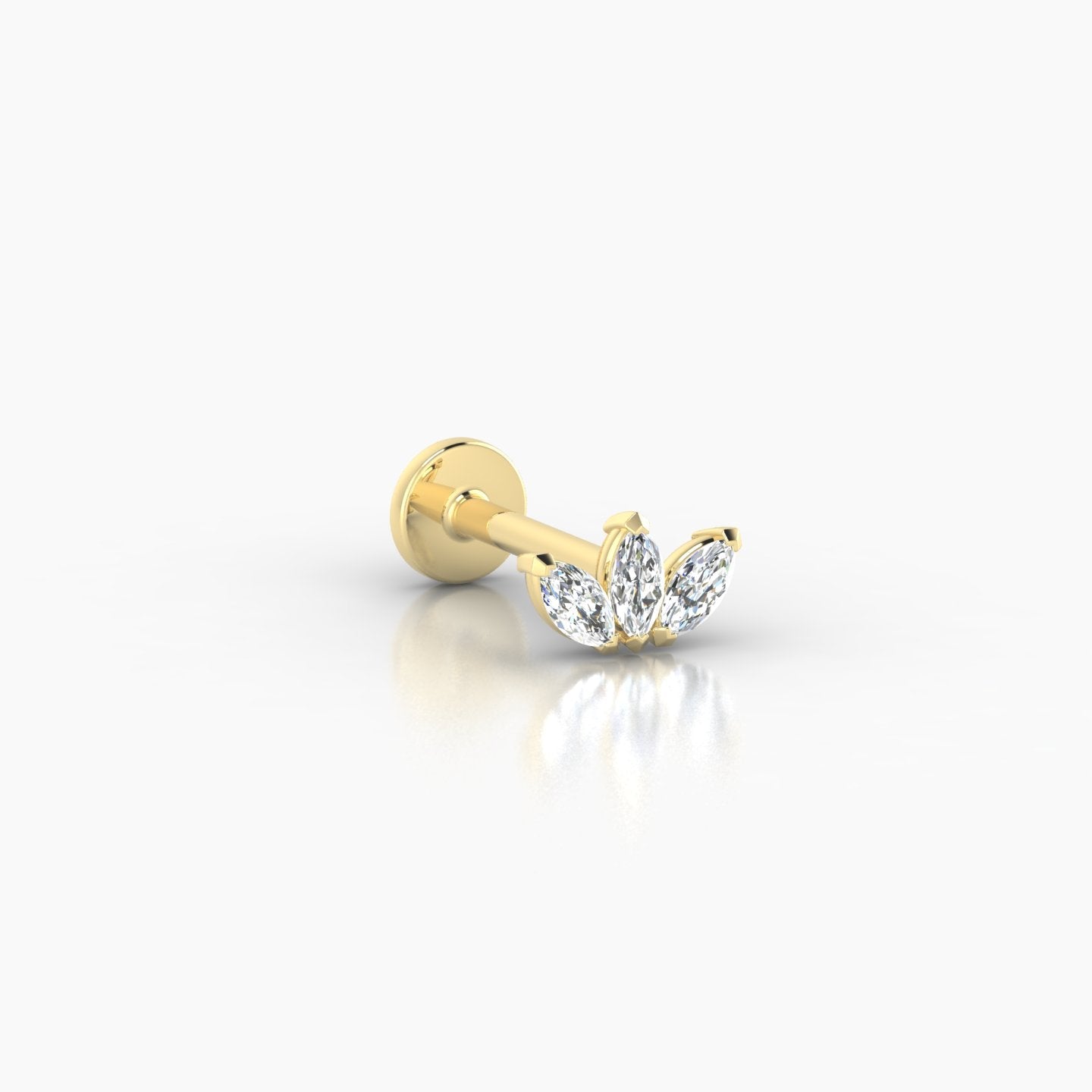Maia | 18k Yellow Gold 6 mm 6.5 mm Lotus Diamond Nose Piercing