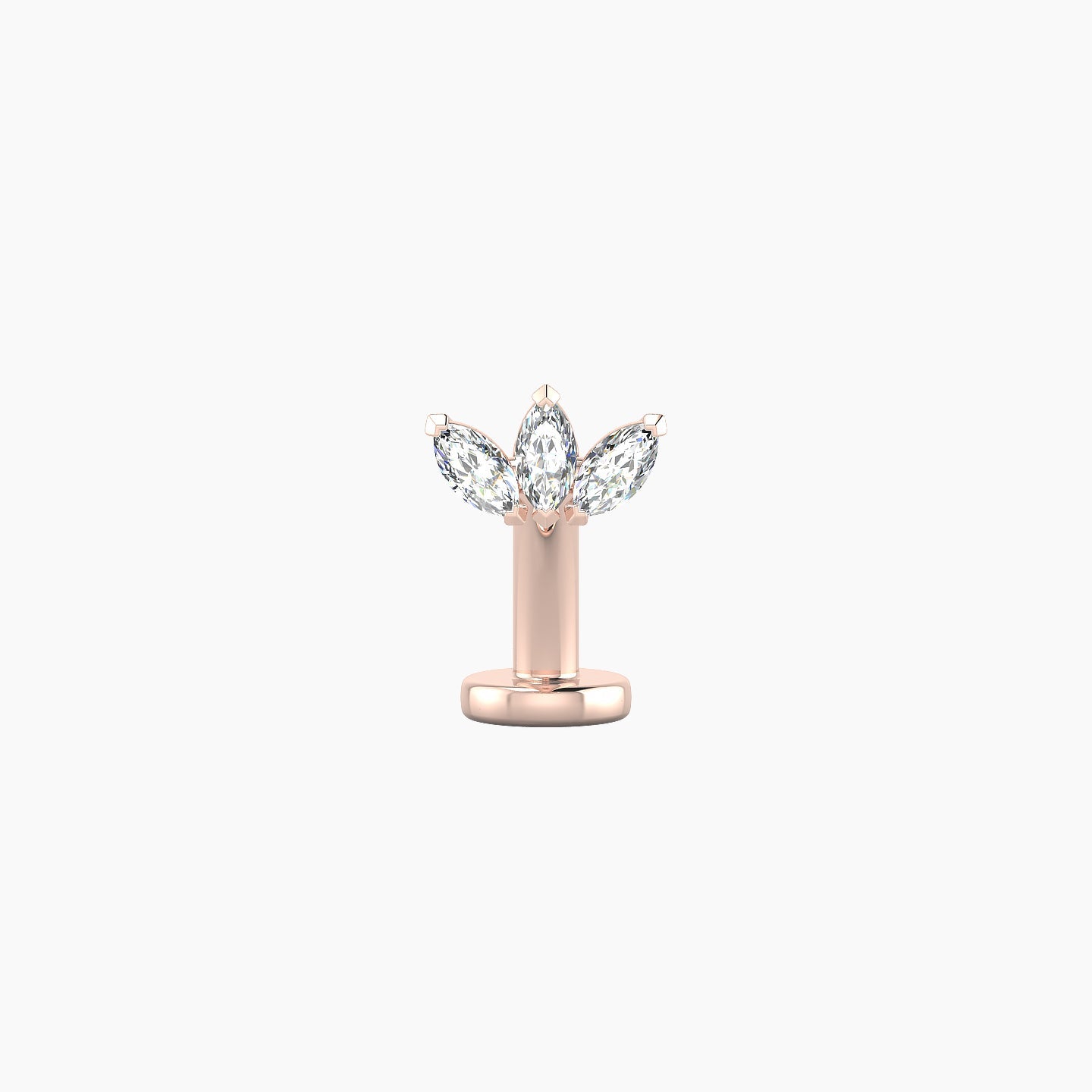 Maia | 18k Rose Gold 6 mm 8 mm Lotus Diamond Floating Navel Piercing