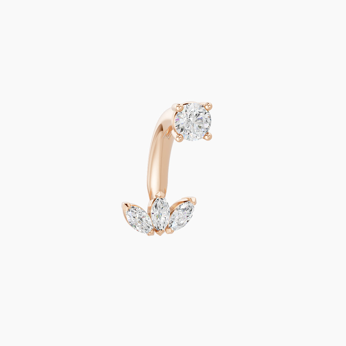 Maia | 18k Rose Gold 6 mm 8 mm Lotus Diamond Navel Piercing