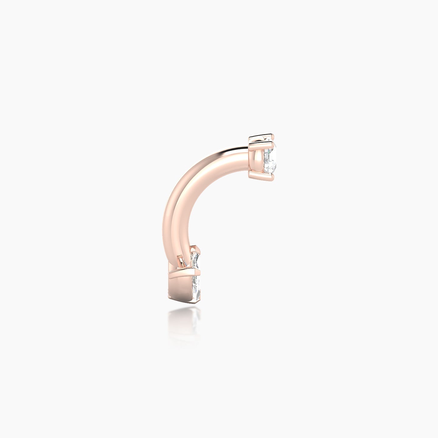 Maia | 18k Rose Gold 8 mm 6 mm Lotus Diamond Navel Piercing