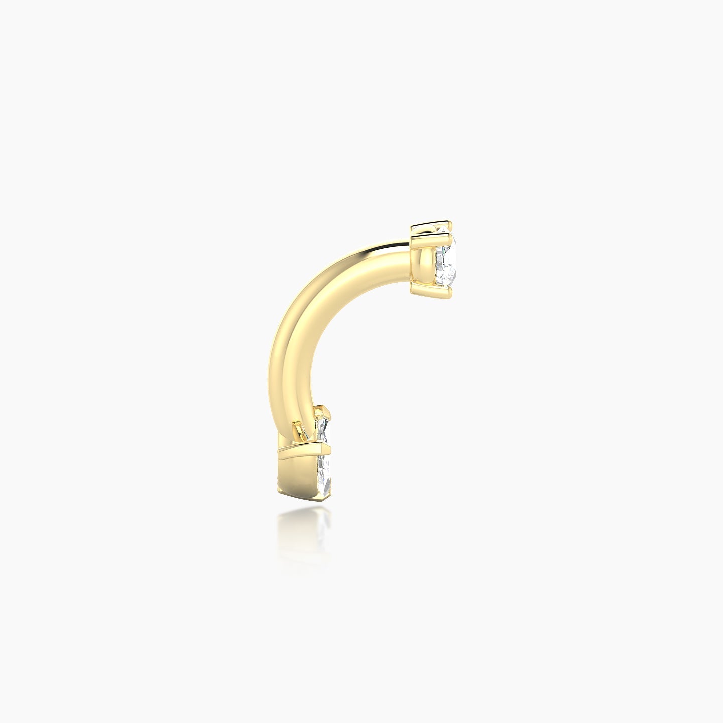 Maia | 18k Yellow Gold 8 mm 6 mm Lotus Diamond Navel Piercing