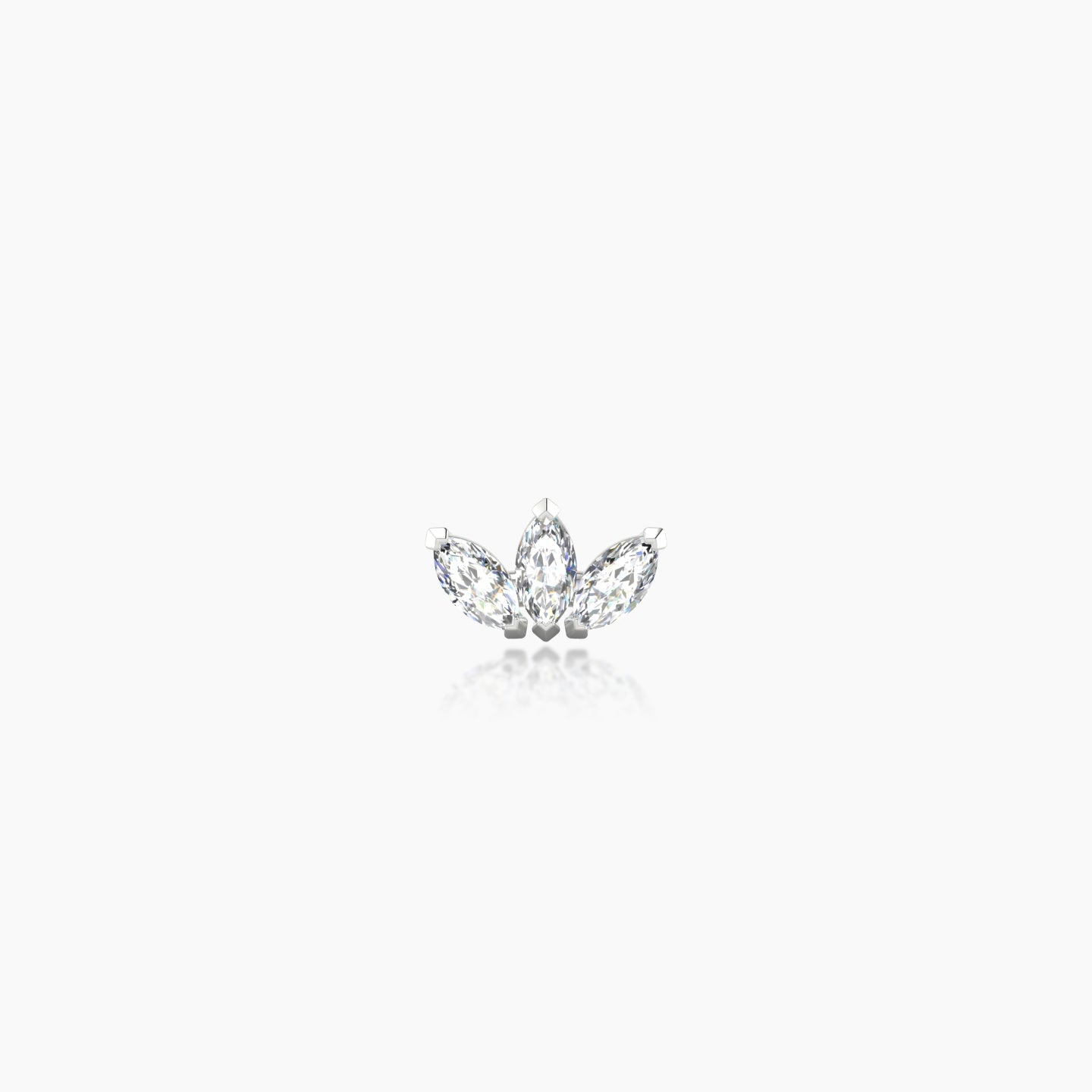 Maia | 18k White Gold 6 mm 8 mm Lotus Diamond Nose Piercing