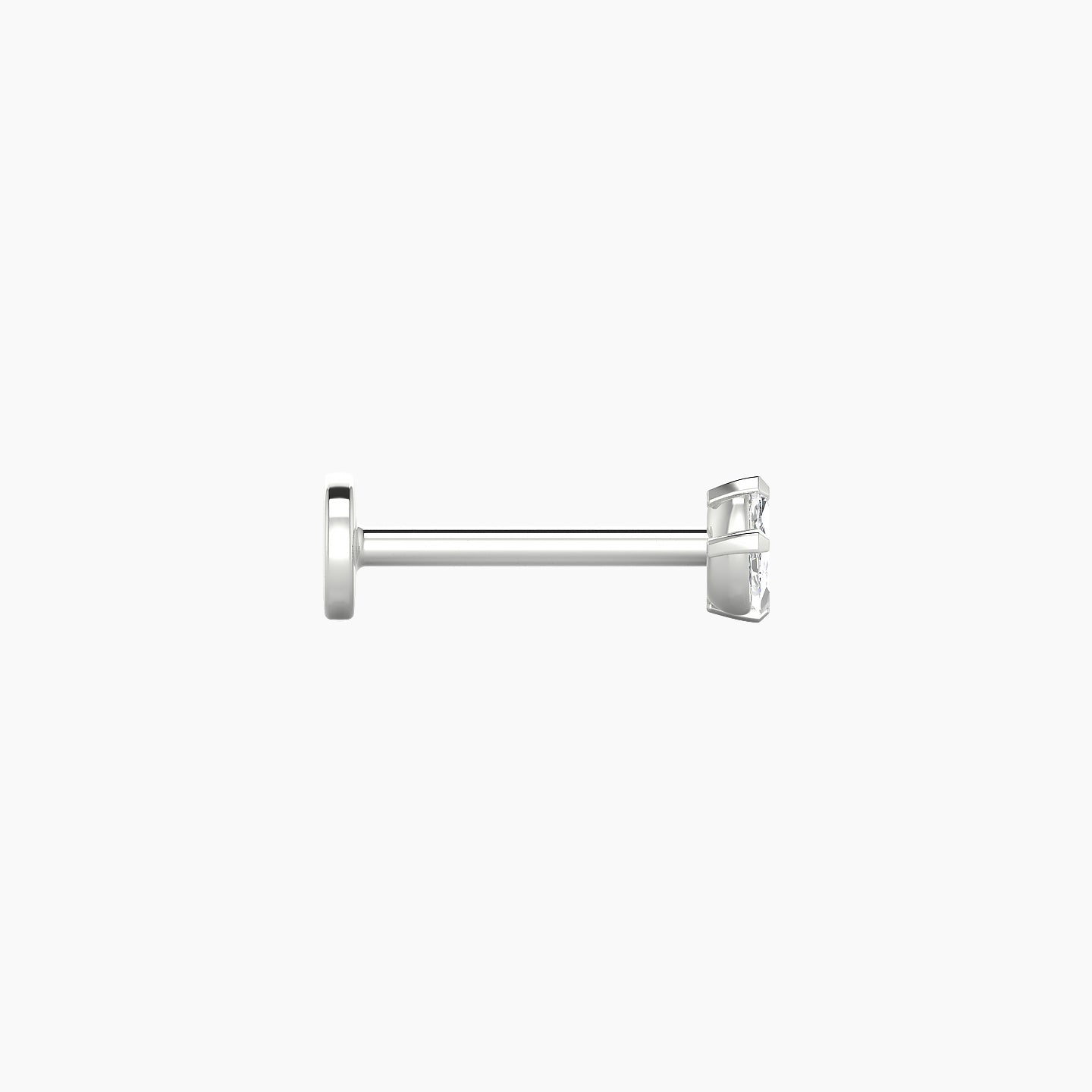 Maia | 18k White Gold 6 mm 8 mm Lotus Diamond Nose Piercing