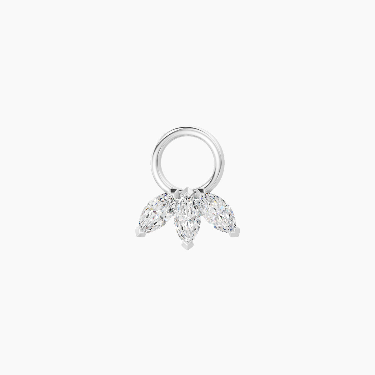 Maia | 18k White Gold 6 mm Lotus Diamond Charm