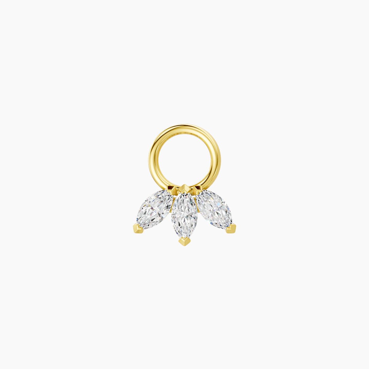 Maia | 18k Yellow Gold 6 mm Lotus Diamond Charm