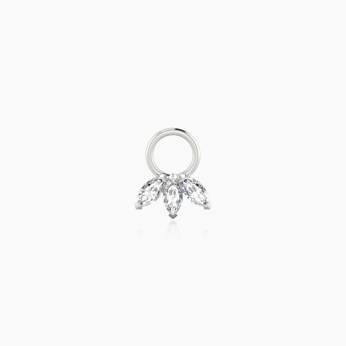 Maia | 18k White Gold 6 mm Lotus Diamond Charm