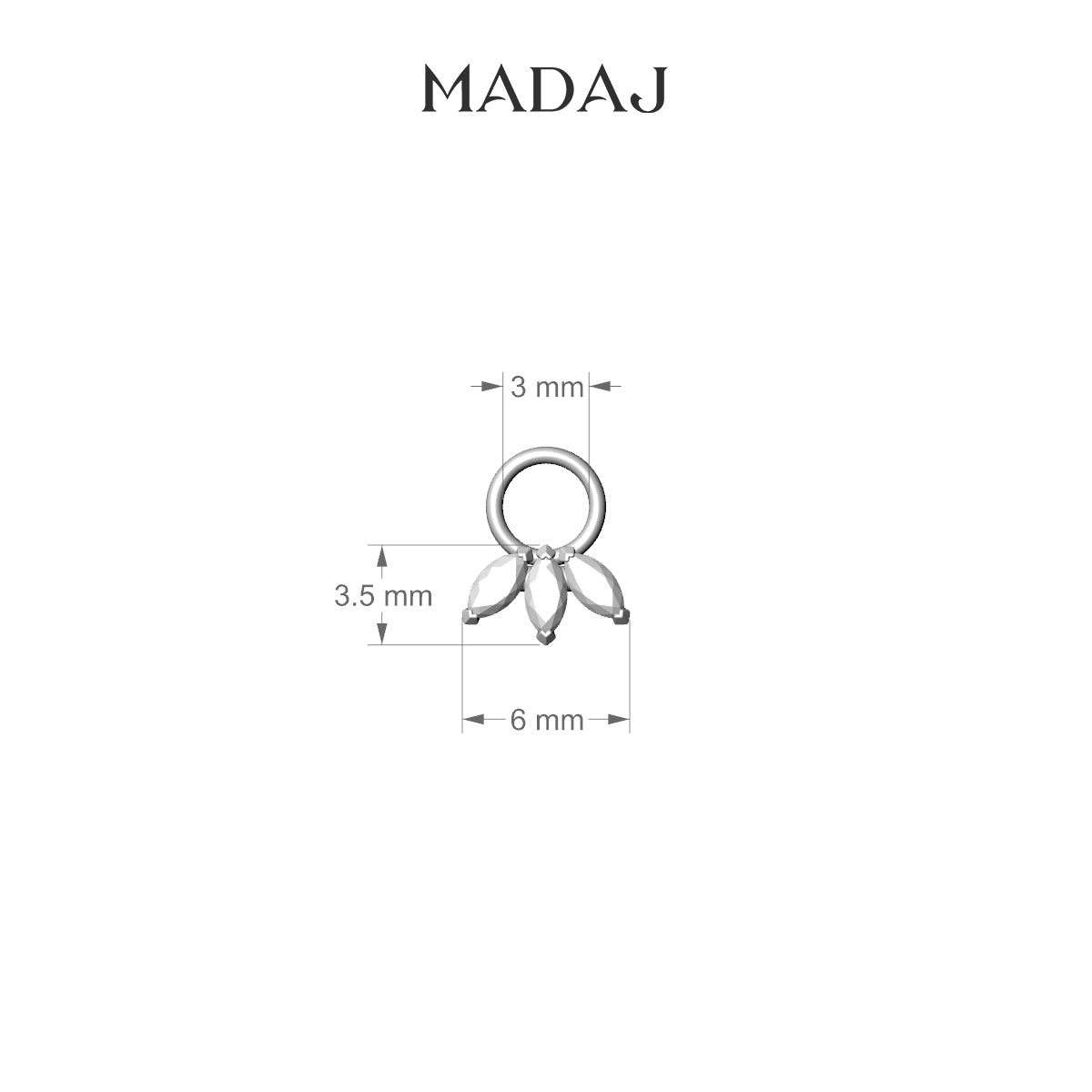 Maia | 18k White Gold 6 mm Lotus Diamond Charm