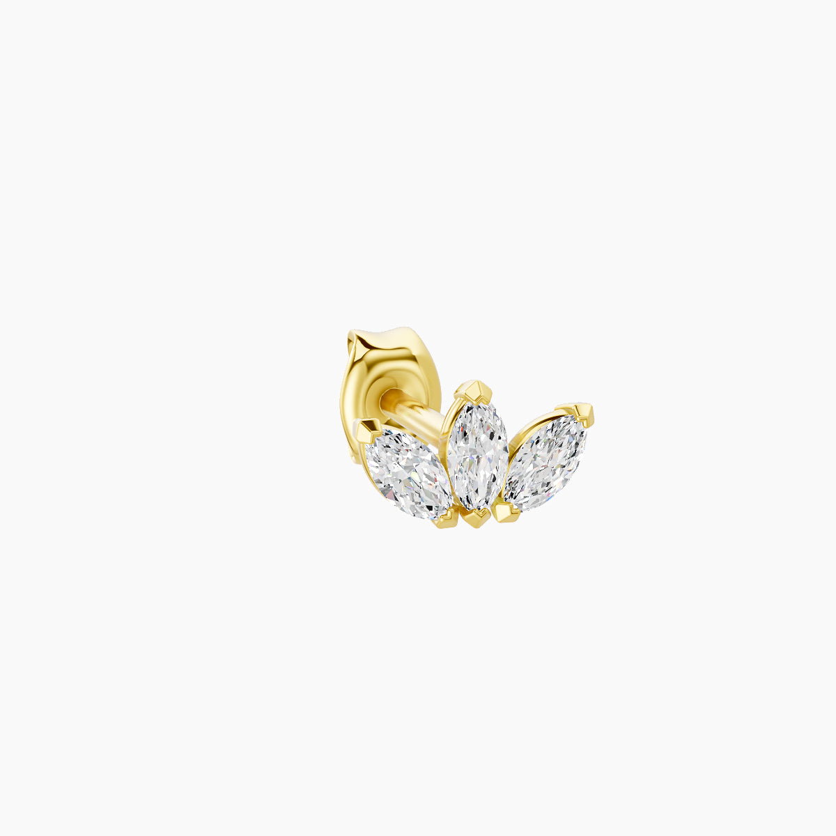 Maia | 18k Yellow Gold 6 mm Lotus Diamond Earring