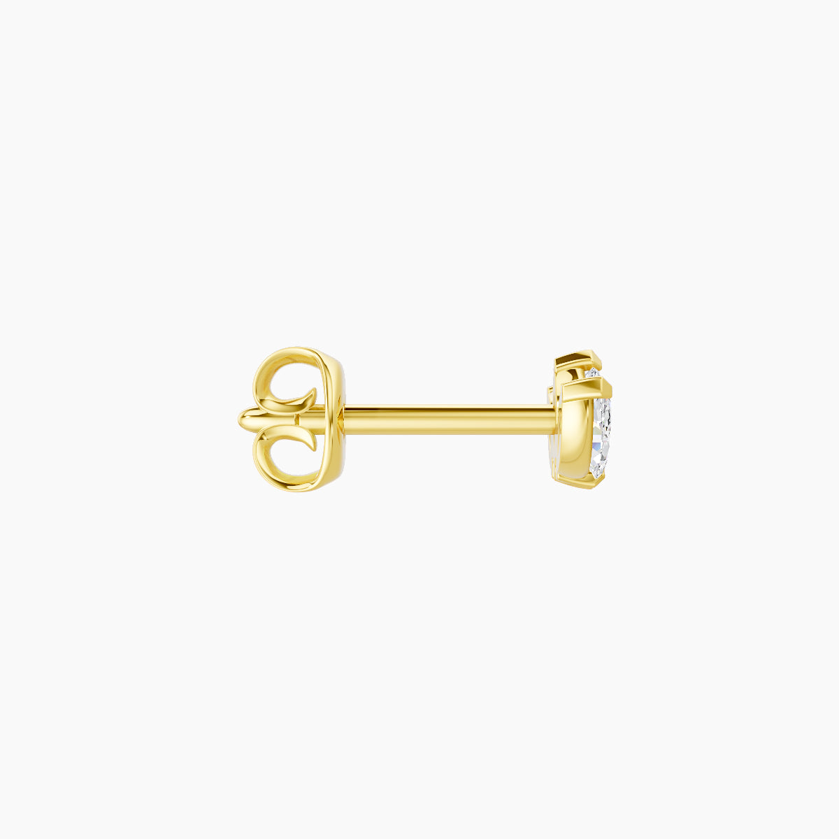 Maia | 18k Yellow Gold 6 mm Lotus Diamond Earring