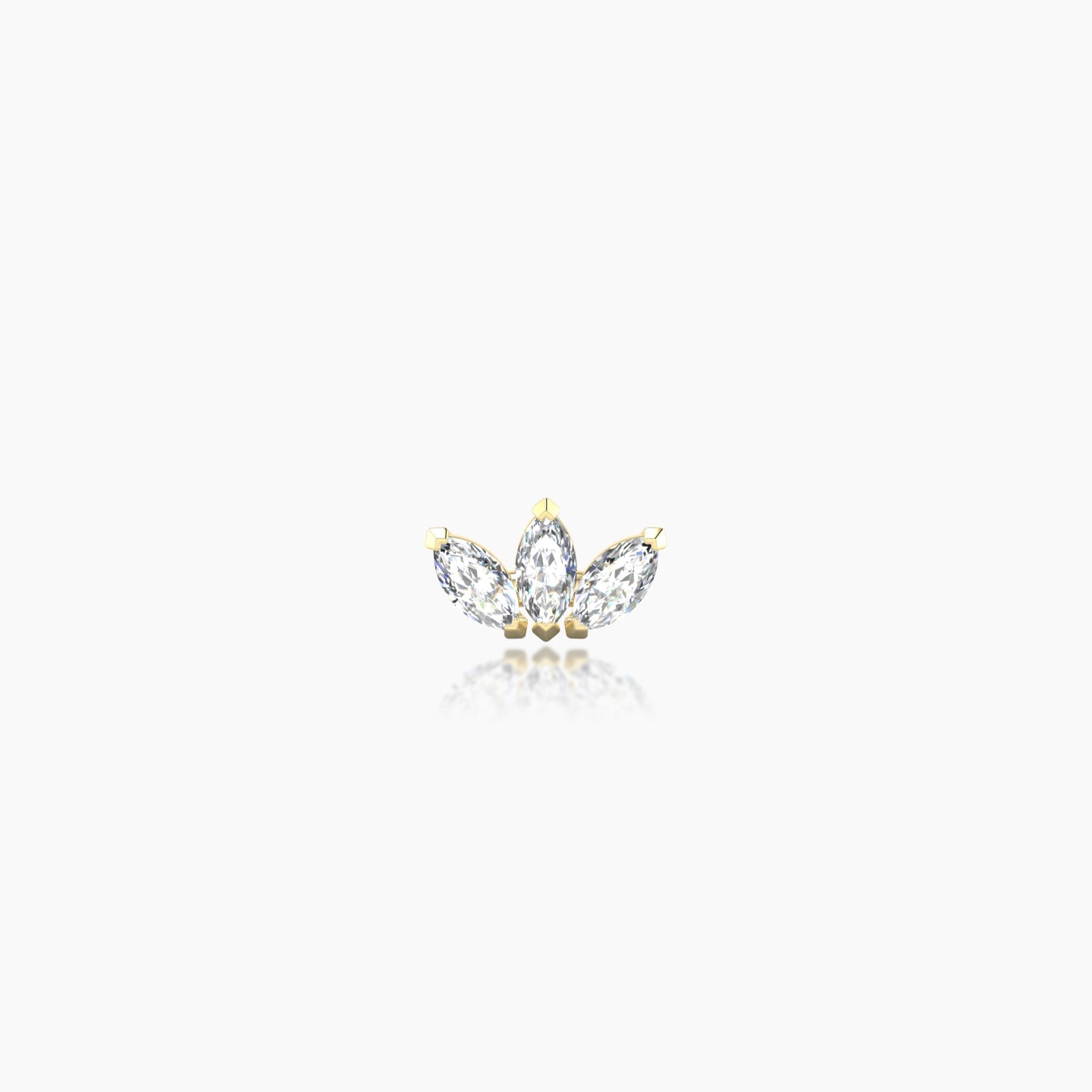 Maia | 18k Yellow Gold 6 mm Lotus Diamond Earring
