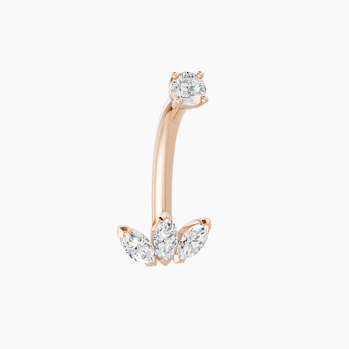 Maia | 18k Rose Gold 8 mm 10 mm Lotus Diamond Belly Piercing