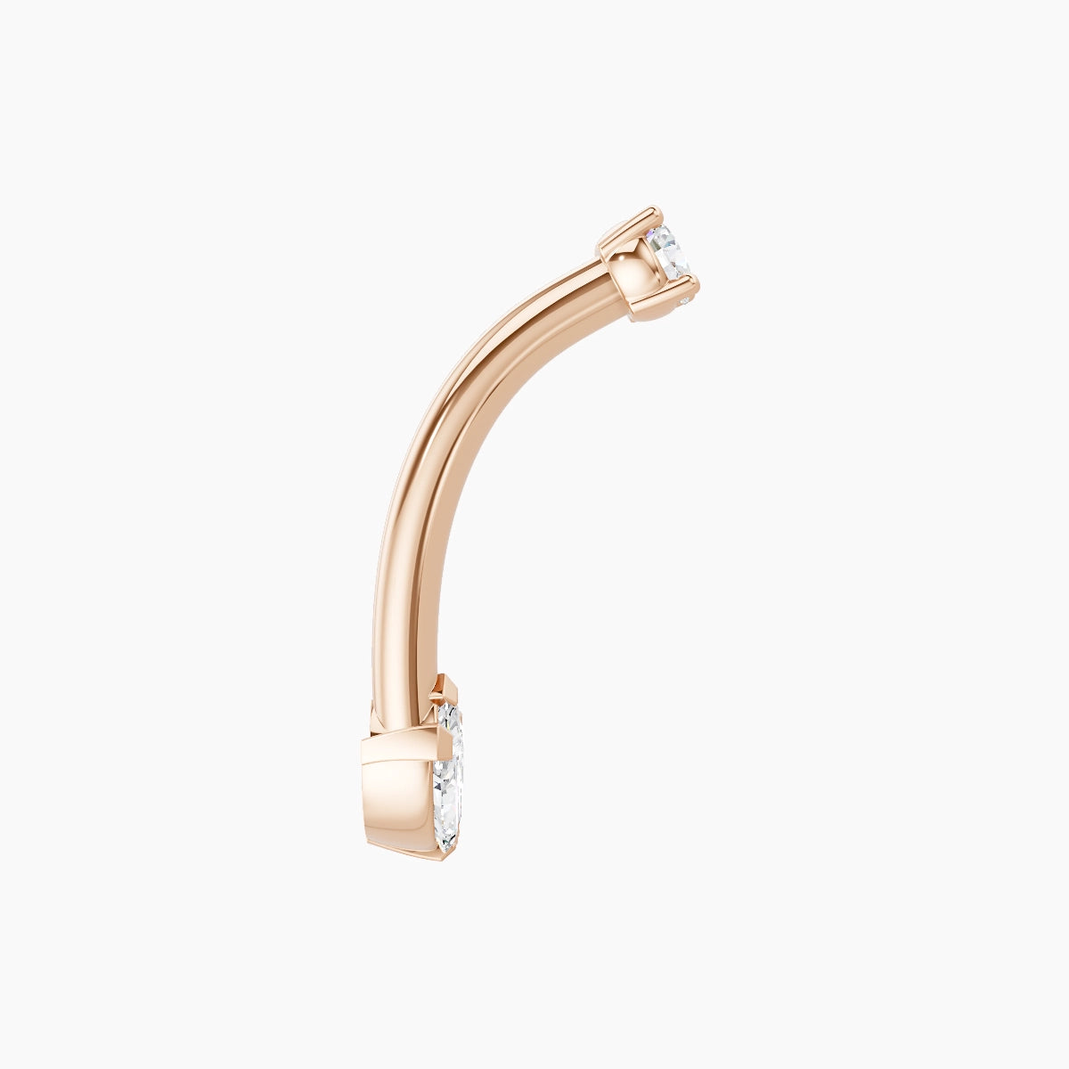Maia | 18k Rose Gold 8 mm 10 mm Lotus Diamond Belly Piercing