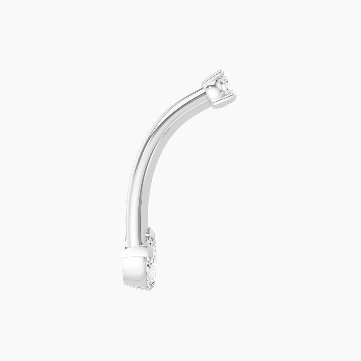 Maia | 18k White Gold 8 mm 10 mm Lotus Diamond Belly Piercing