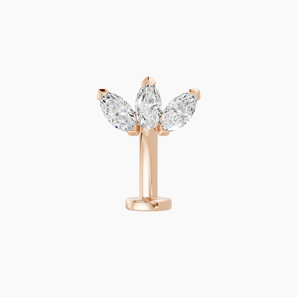Maia | 18k Rose Gold 8 mm 10 mm Lotus Diamond Floating Navel Piercing