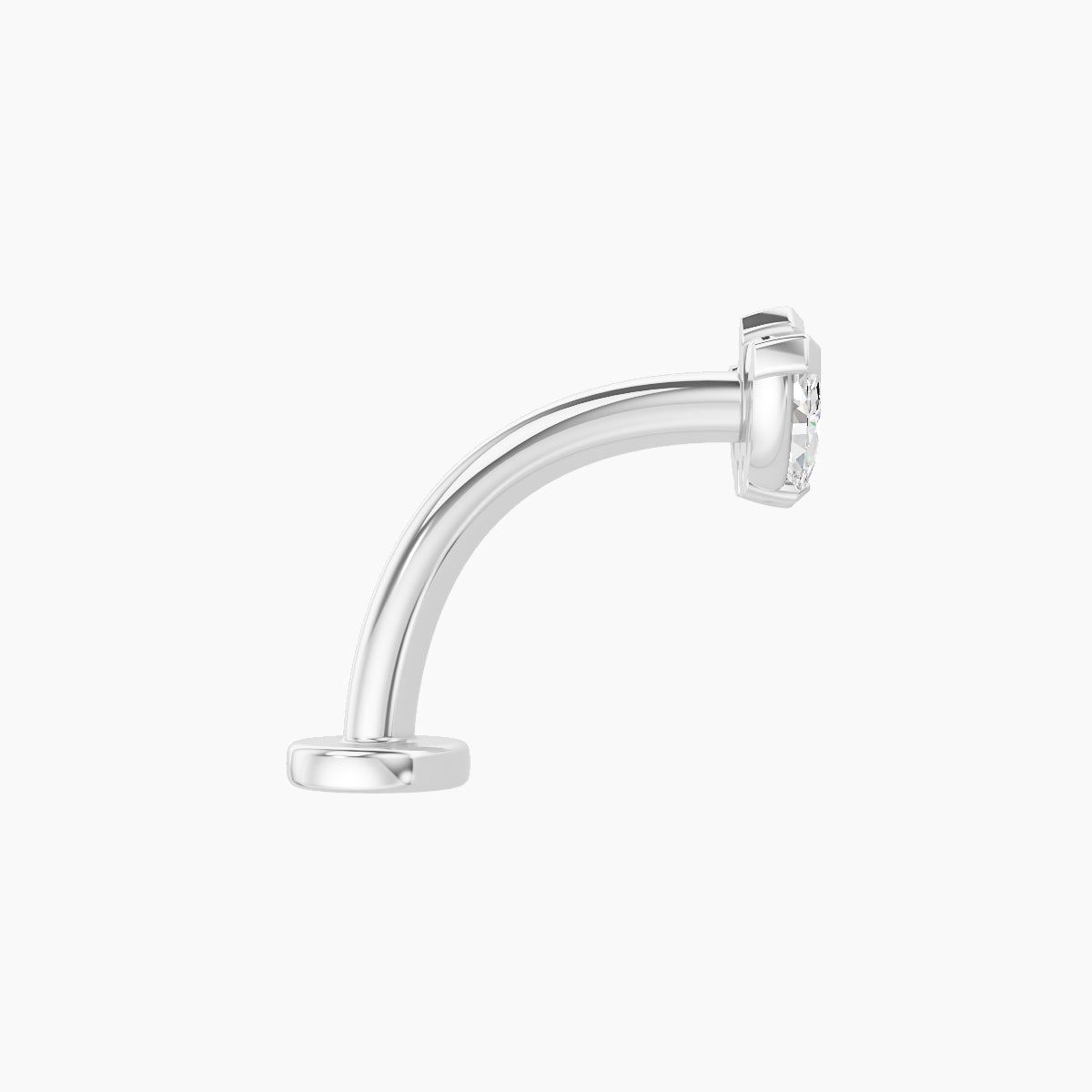 Maia | 18k White Gold 8 mm 10 mm Lotus Diamond Floating Navel Piercing