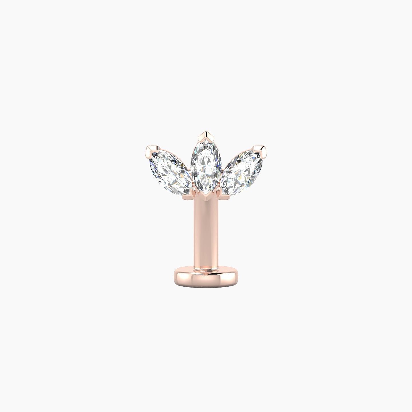 Maia | 18k Rose Gold 8 mm 10 mm Lotus Diamond Floating Navel Piercing