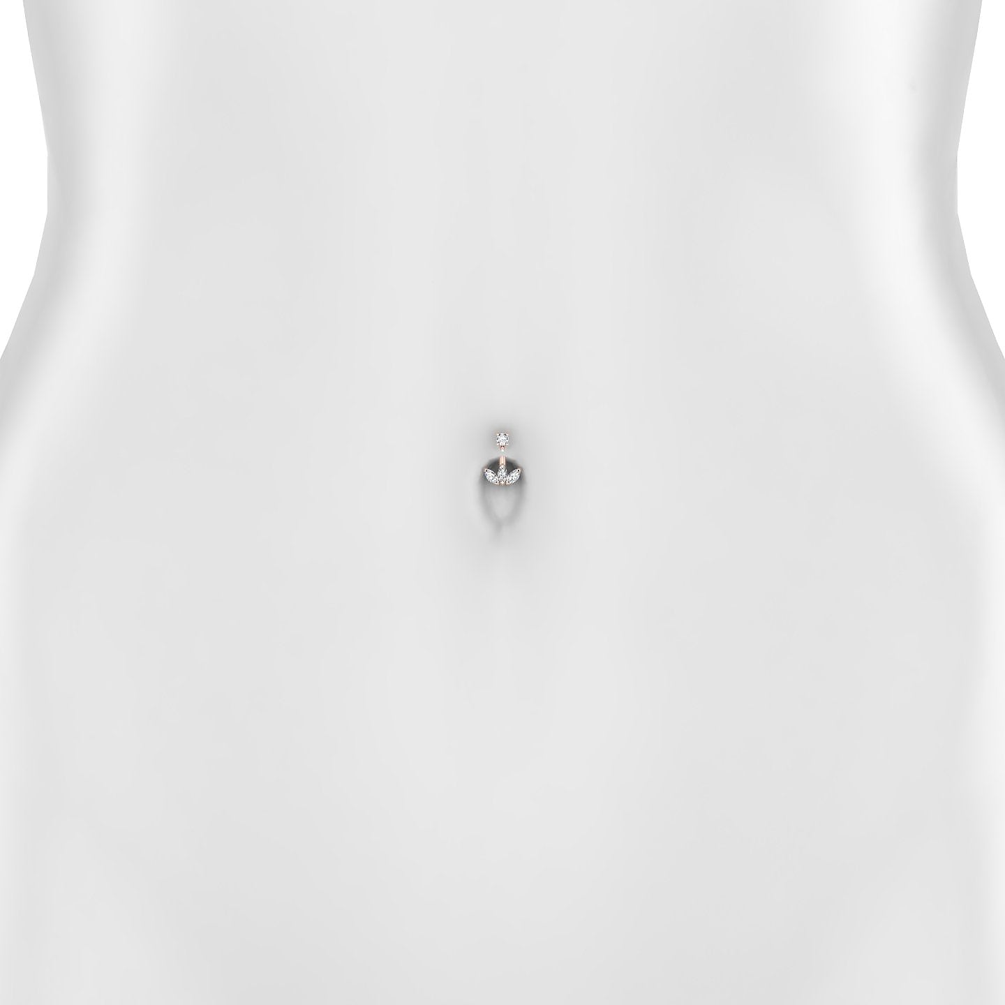 Maia | 18k Rose Gold 10 mm 8 mm Lotus Diamond Navel Piercing