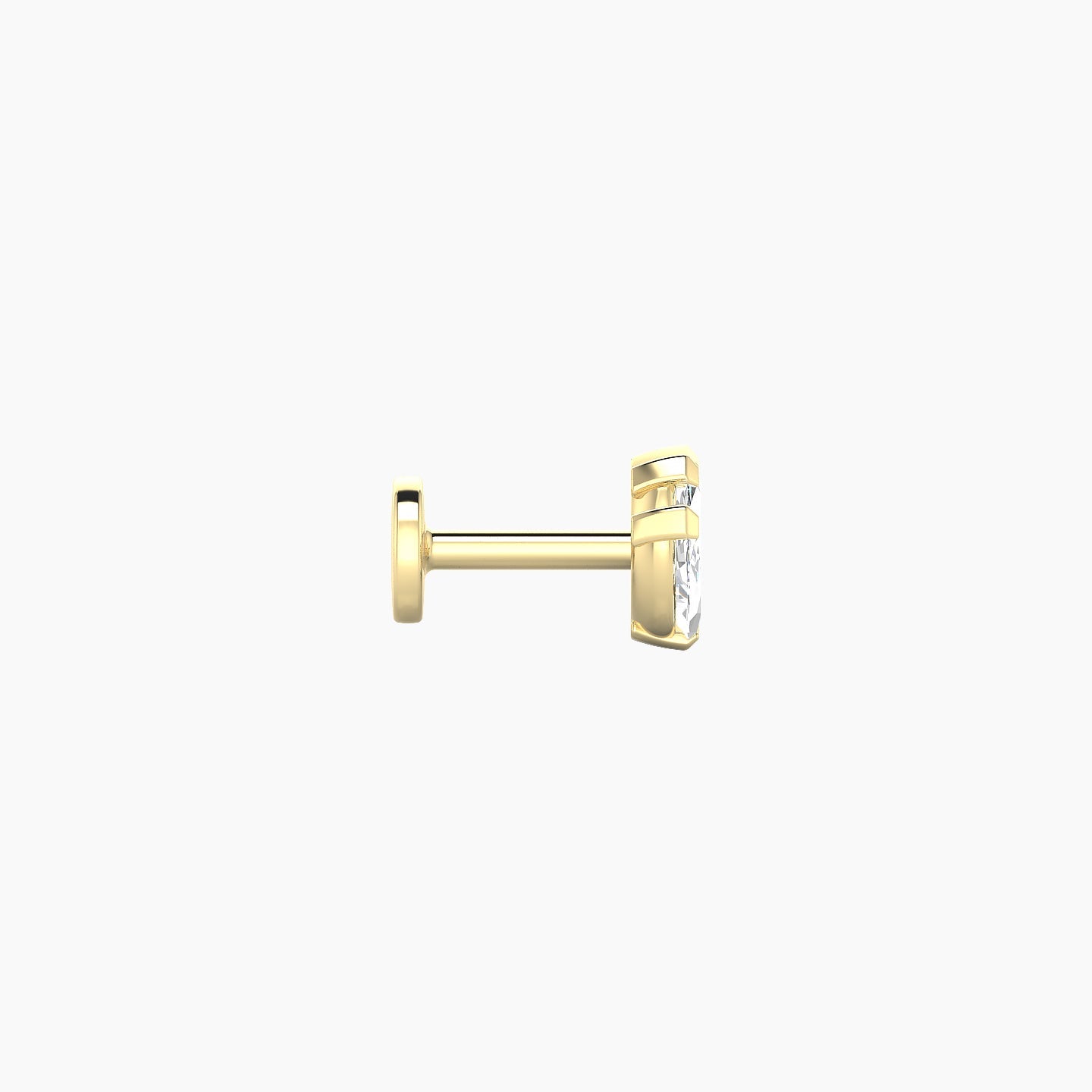Maia | 18k Yellow Gold 8 mm 5 mm Lotus Diamond Nose Piercing