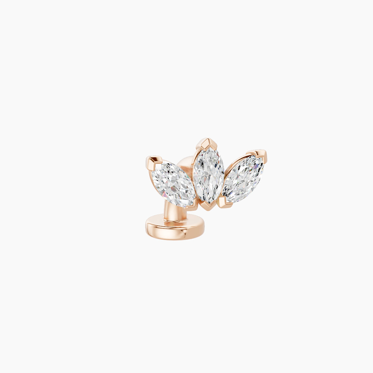 Maia | 18k Rose Gold 8 mm 6 mm Lotus Diamond Floating Navel Piercing