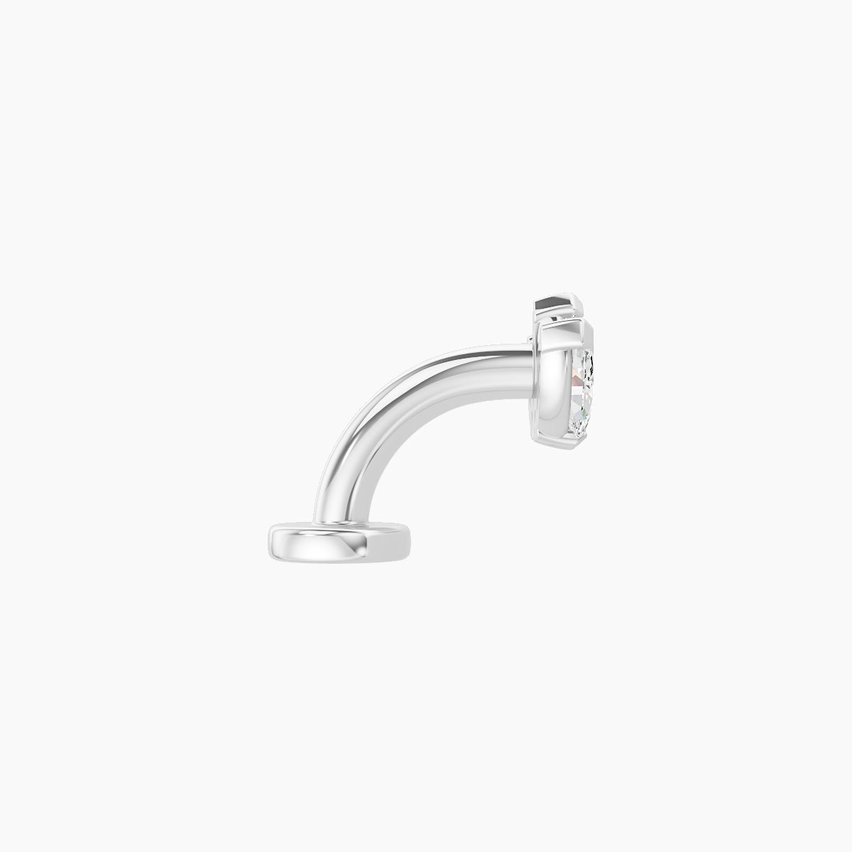 Maia | 18k White Gold 8 mm 6 mm Lotus Diamond Floating Navel Piercing