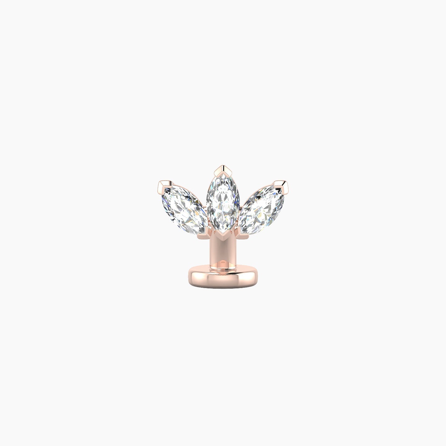 Maia | 18k Rose Gold 8 mm 6 mm Lotus Diamond Floating Navel Piercing