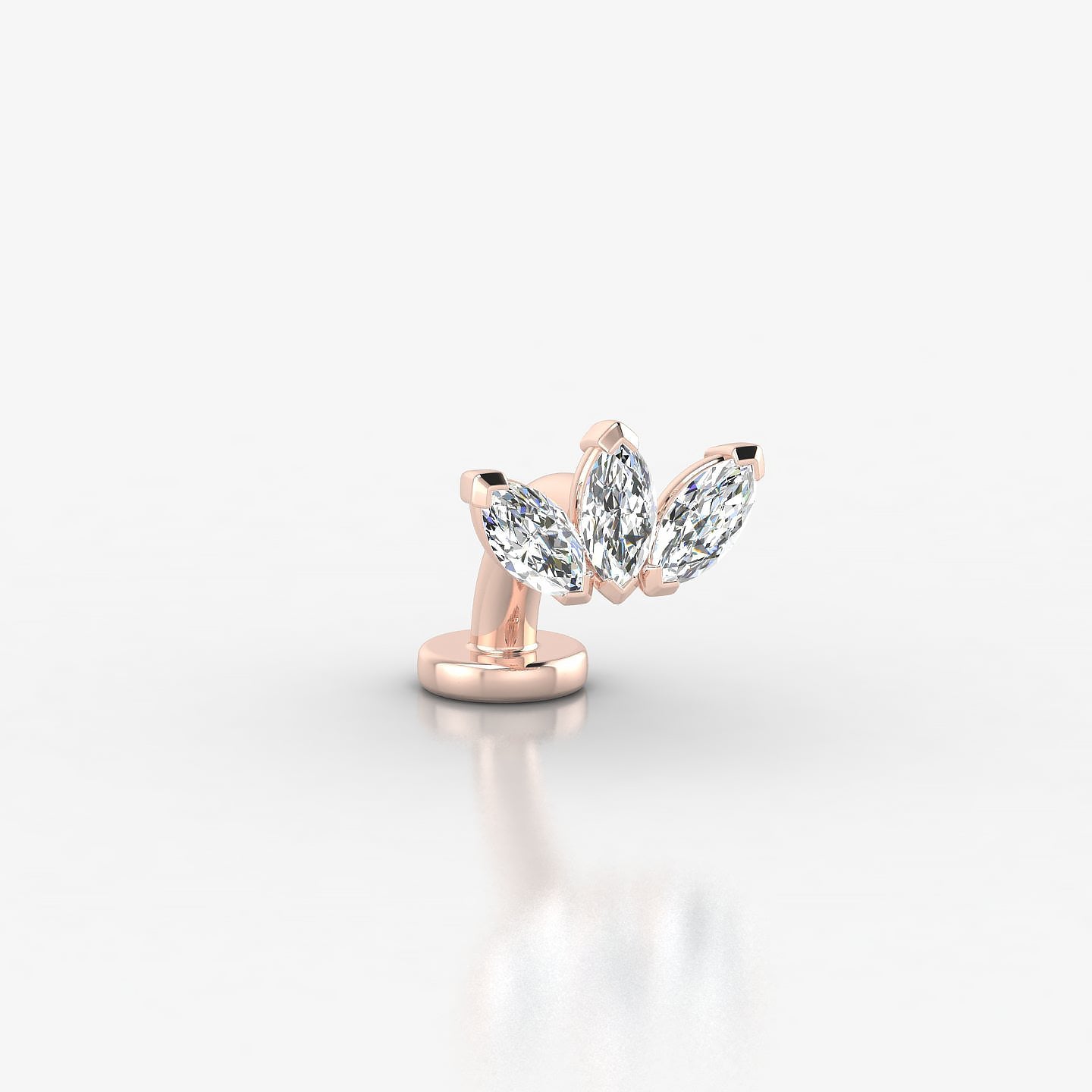 Maia | 18k Rose Gold 8 mm 6 mm Lotus Diamond Floating Navel Piercing
