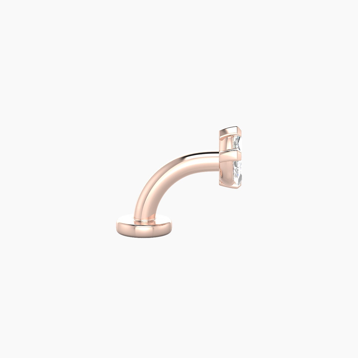 Maia | 18k Rose Gold 8 mm 6 mm Lotus Diamond Floating Navel Piercing
