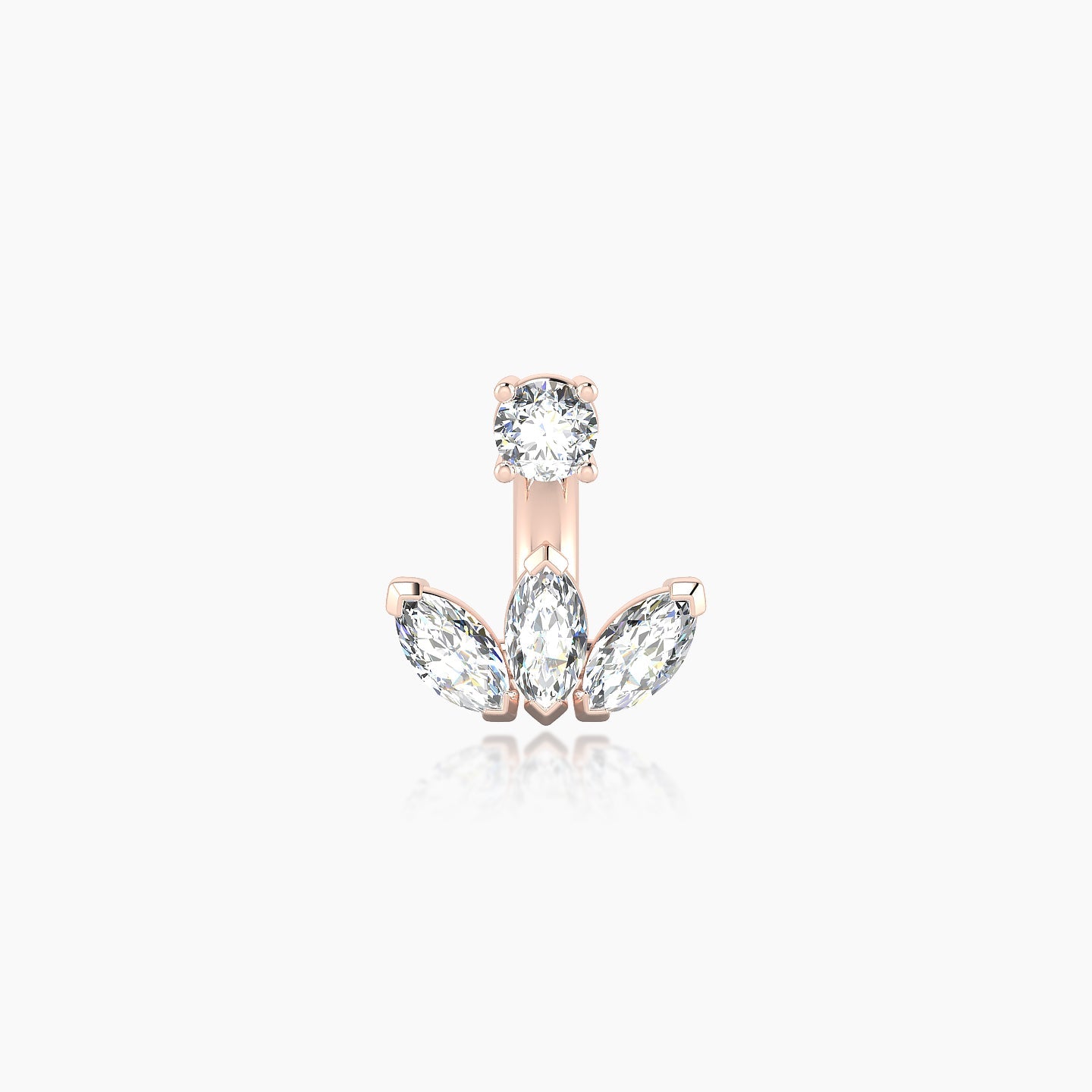 Maia | 18k Rose Gold 6 mm 8 mm Lotus Diamond Navel Piercing