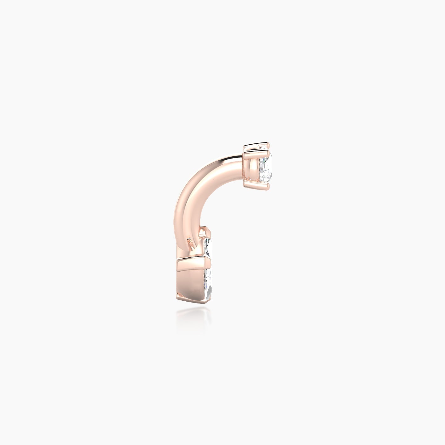 Maia | 18k Rose Gold 6 mm 8 mm Lotus Diamond Navel Piercing