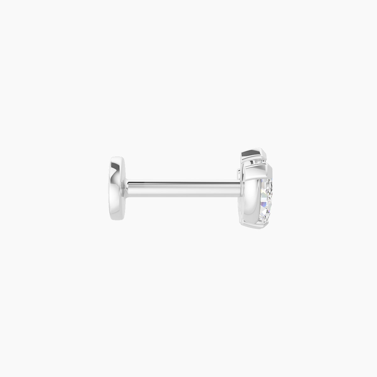 Maia | 18k White Gold 8 mm 6.5 mm Lotus Diamond Nose Piercing