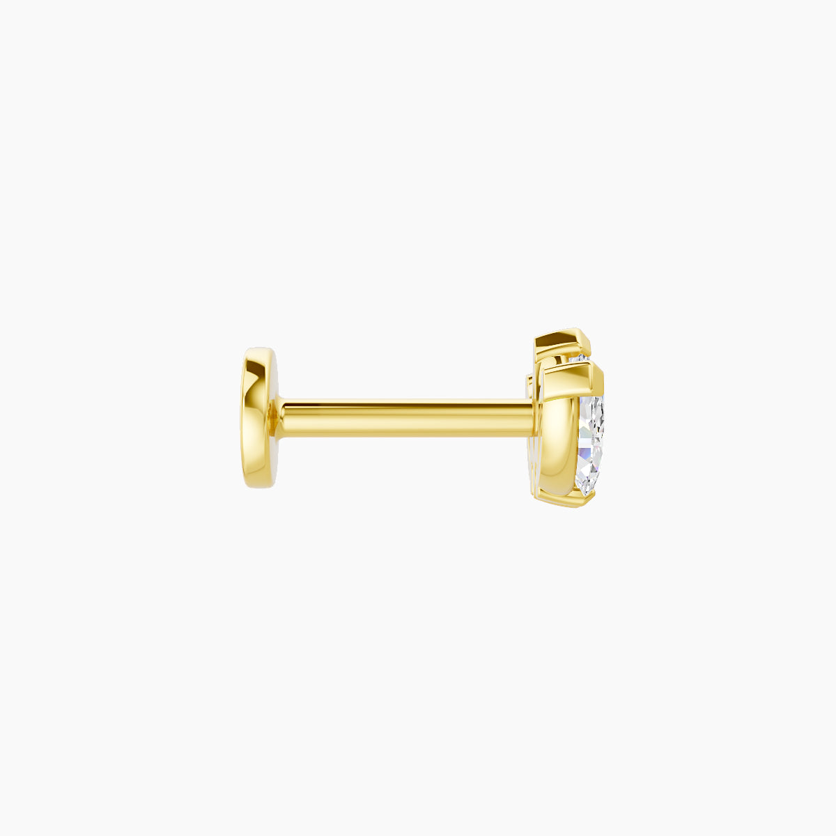 Maia | 18k Yellow Gold 8 mm 6.5 mm Lotus Diamond Nose Piercing