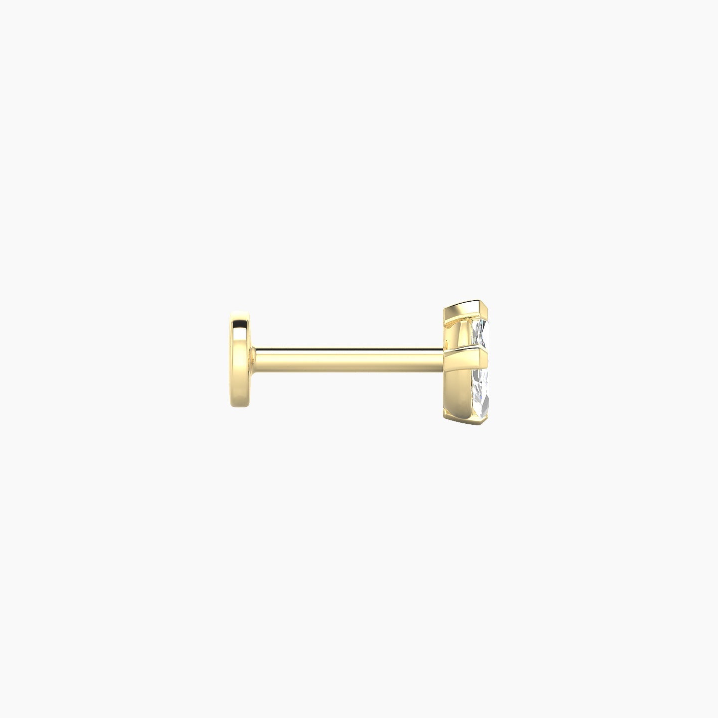Maia | 18k Yellow Gold 8 mm 6.5 mm Lotus Diamond Nose Piercing