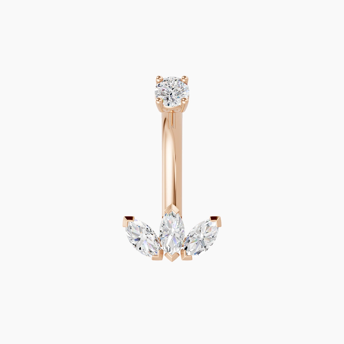 Maia | 18k Rose Gold 8 mm 8 mm Lotus Diamond Belly Piercing