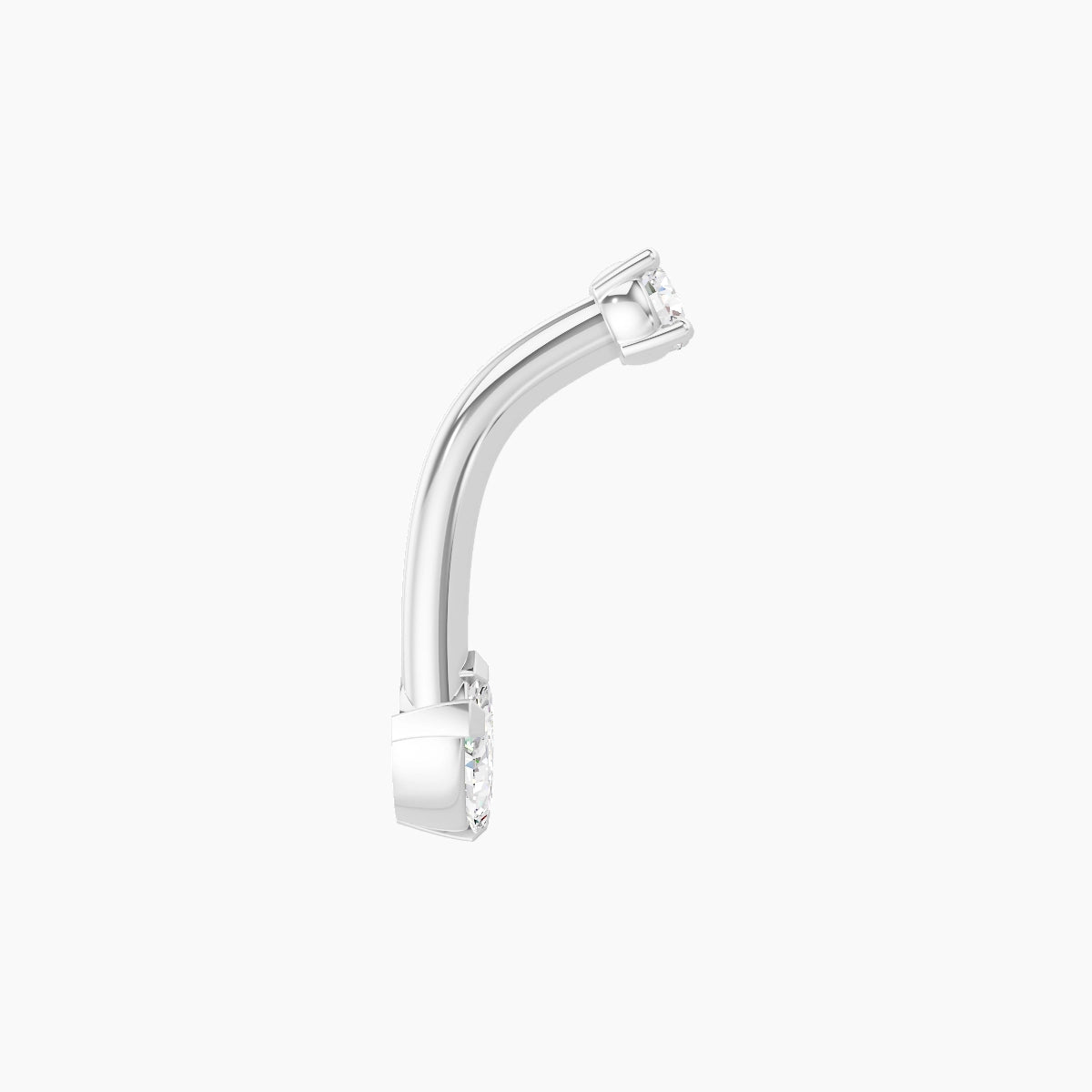 Maia | 18k White Gold 8 mm 8 mm Lotus Diamond Belly Piercing