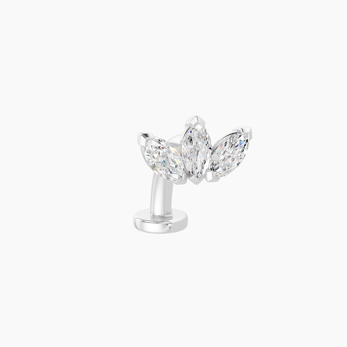 Maia | 18k White Gold 8 mm 8 mm Lotus Diamond Floating Navel Piercing