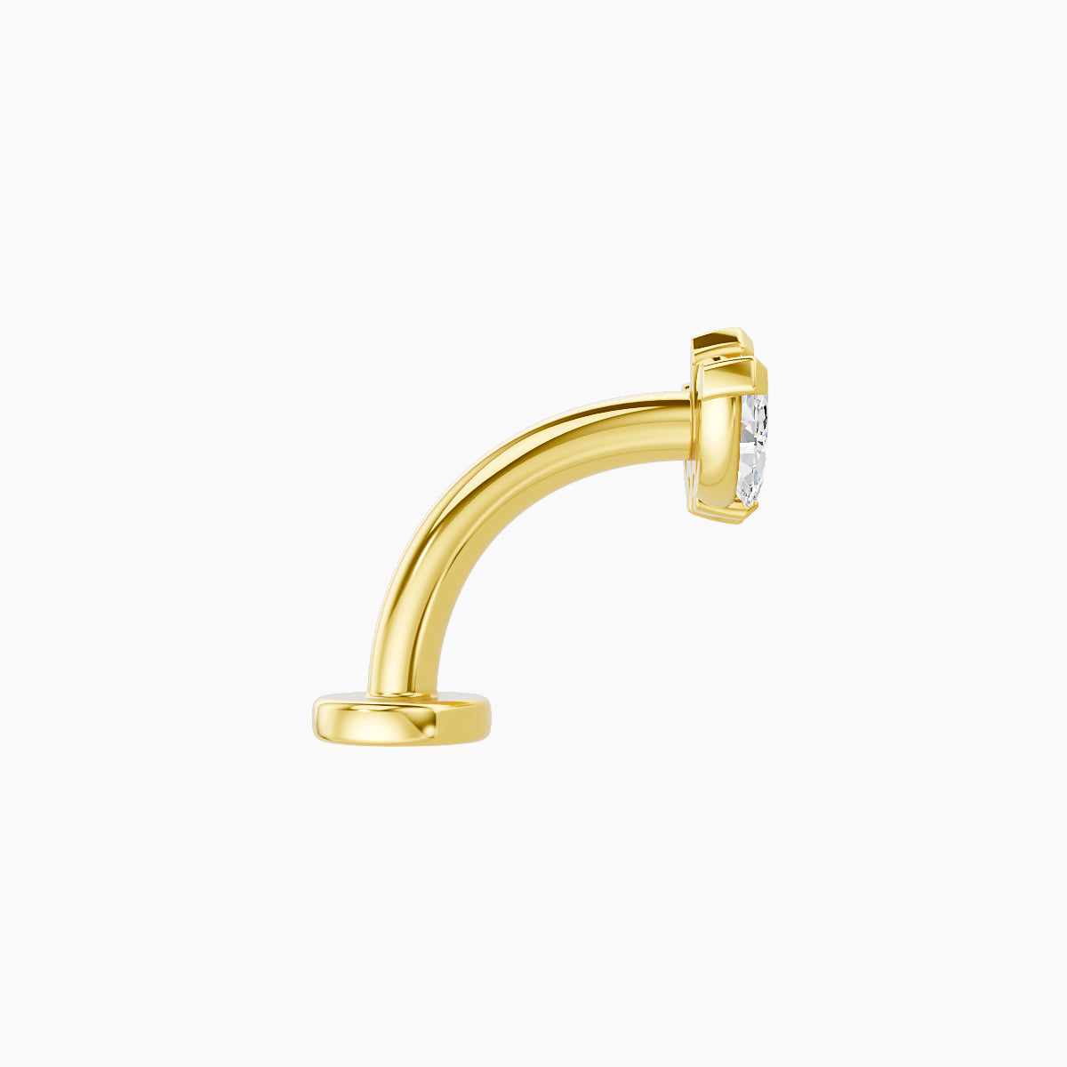 Maia | 18k Yellow Gold 8 mm 8 mm Lotus Diamond Floating Navel Piercing