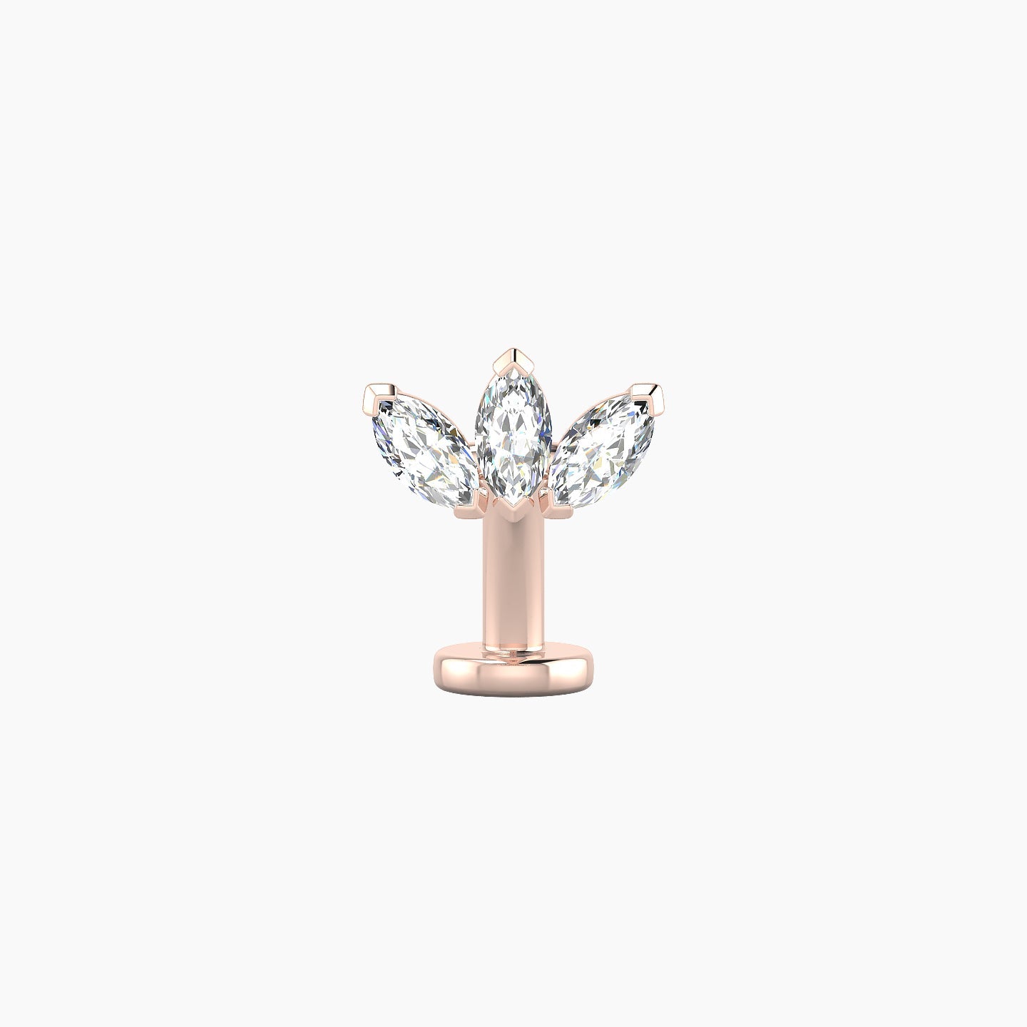 Maia | 18k Rose Gold 8 mm 8 mm Lotus Diamond Floating Navel Piercing