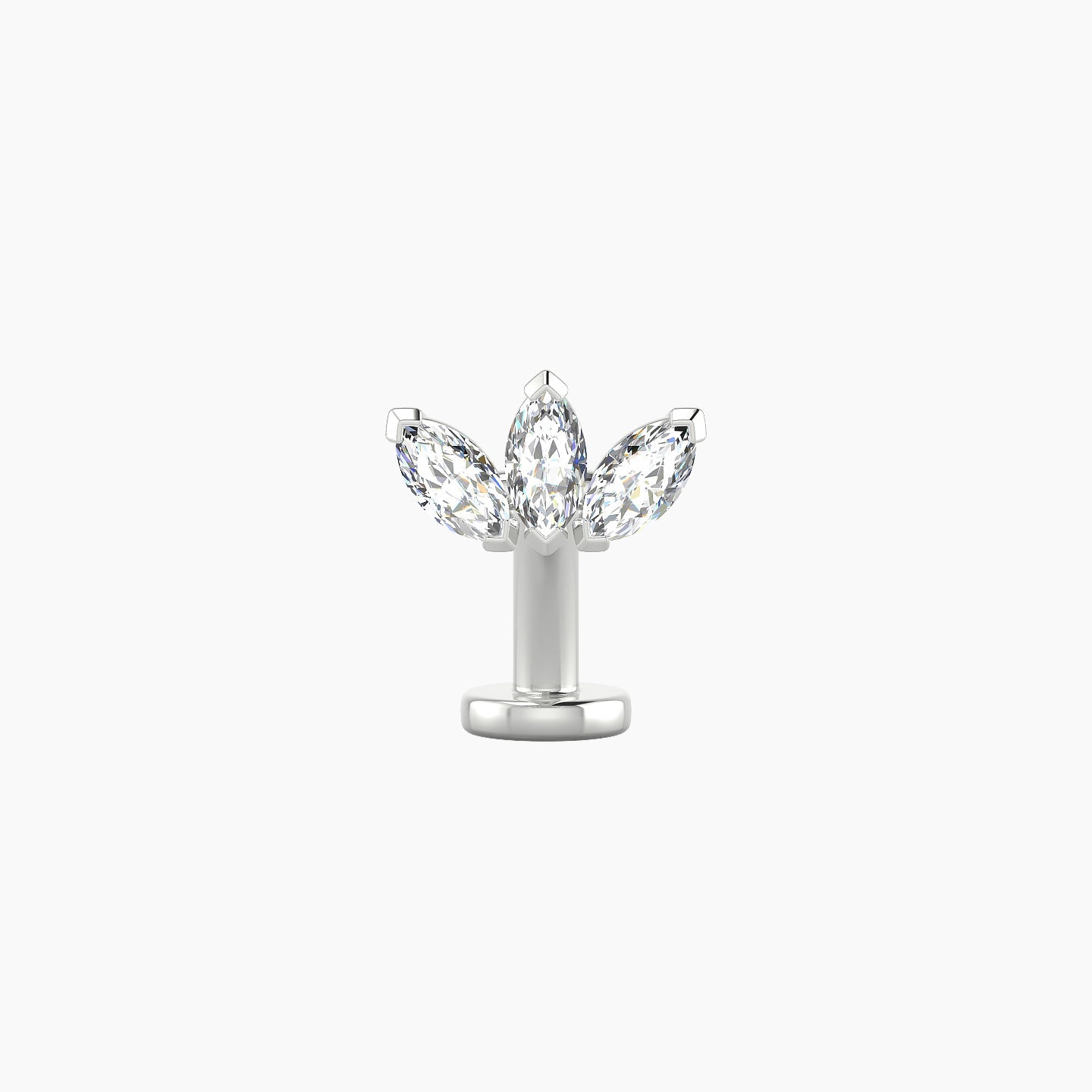 Maia | 18k White Gold 8 mm 8 mm Lotus Diamond Floating Navel Piercing