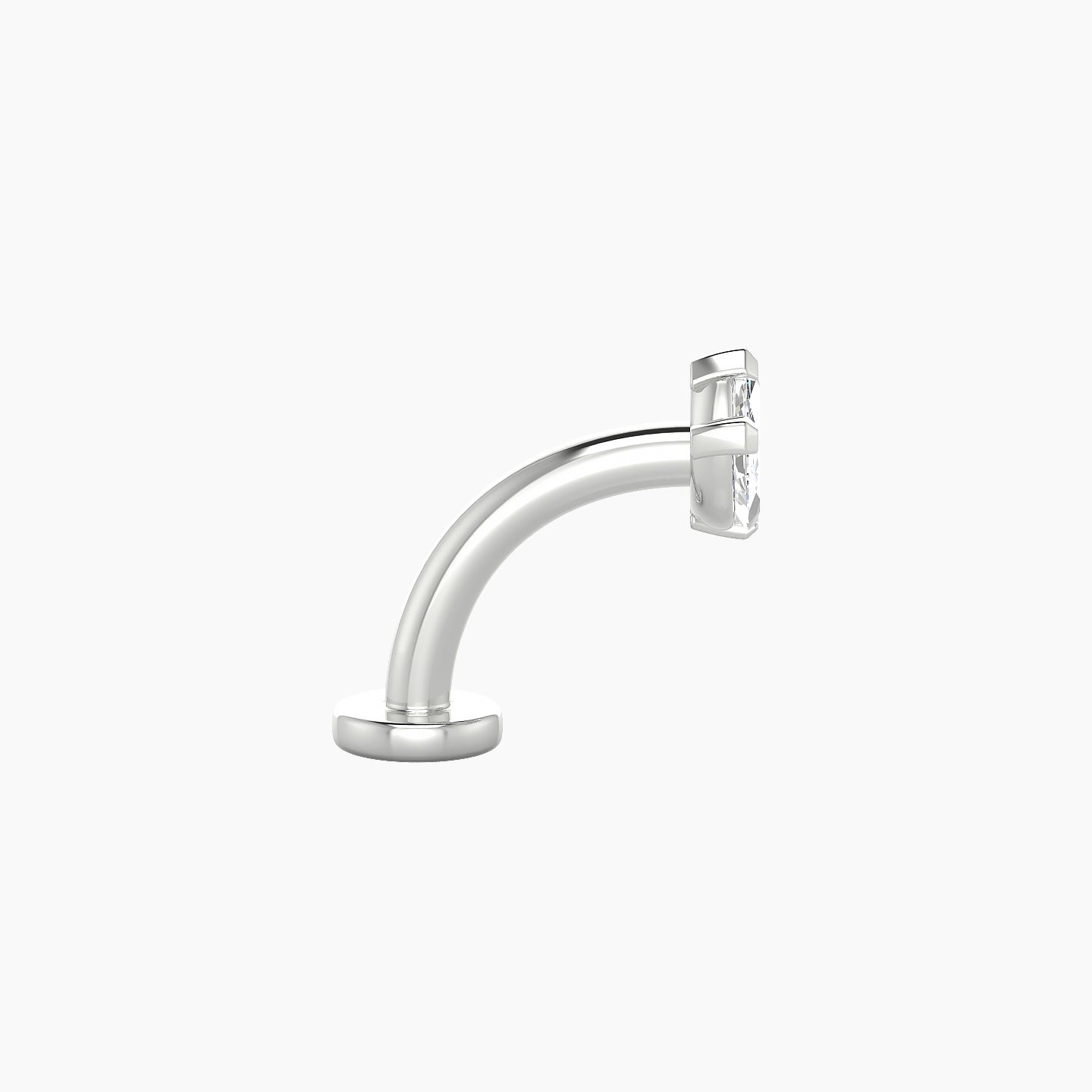 Maia | 18k White Gold 8 mm 8 mm Lotus Diamond Floating Navel Piercing