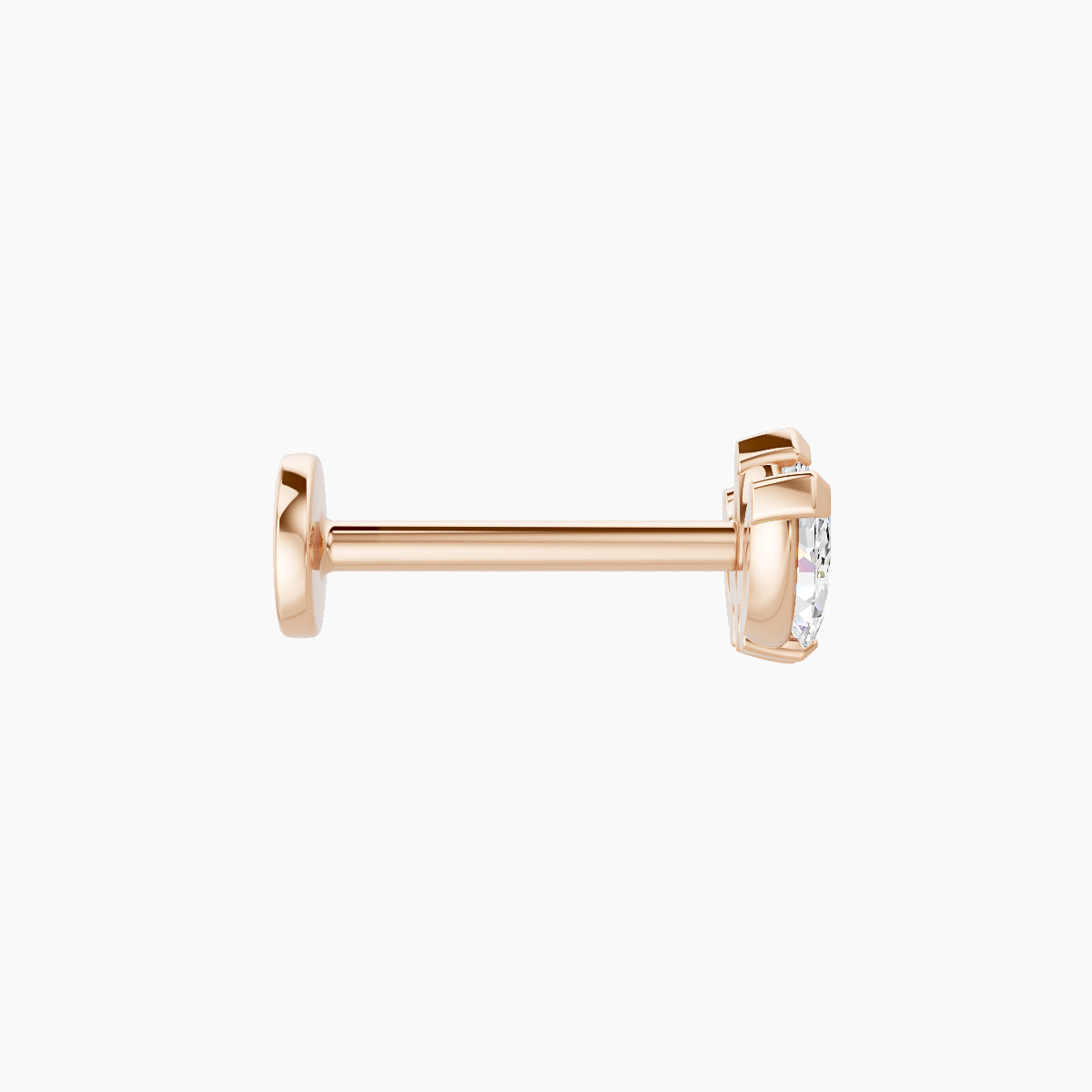 Maia | 18k Rose Gold 8 mm 8 mm Lotus Diamond Nose Piercing