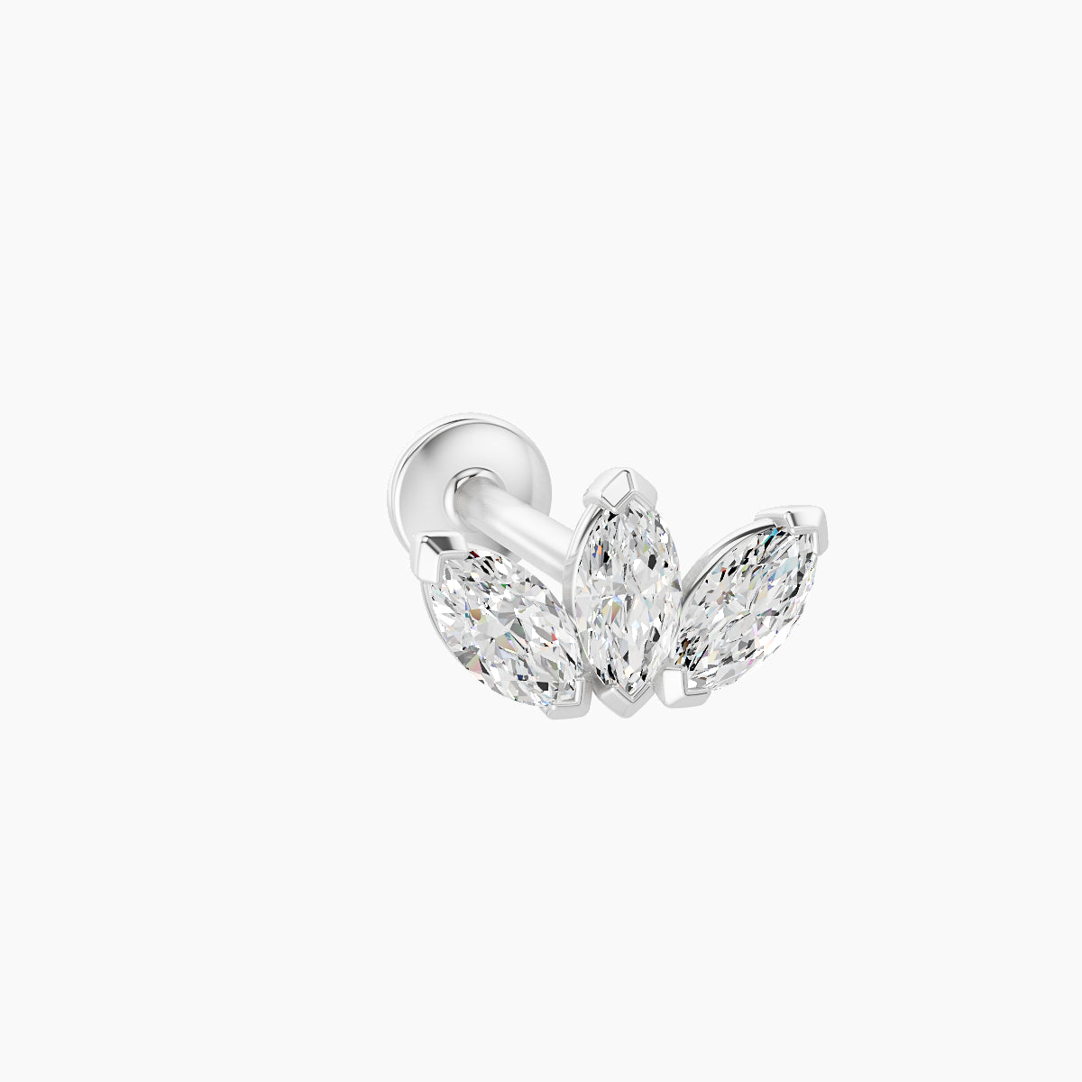 Maia | 18k White Gold 8 mm 8 mm Lotus Diamond Nose Piercing