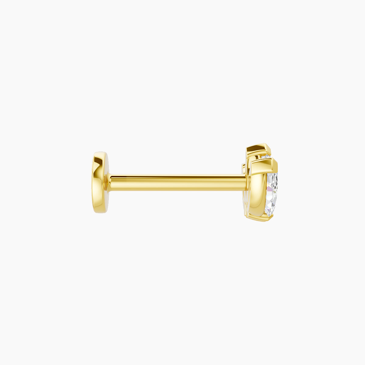 Maia | 18k Yellow Gold 8 mm 8 mm Lotus Diamond Nose Piercing