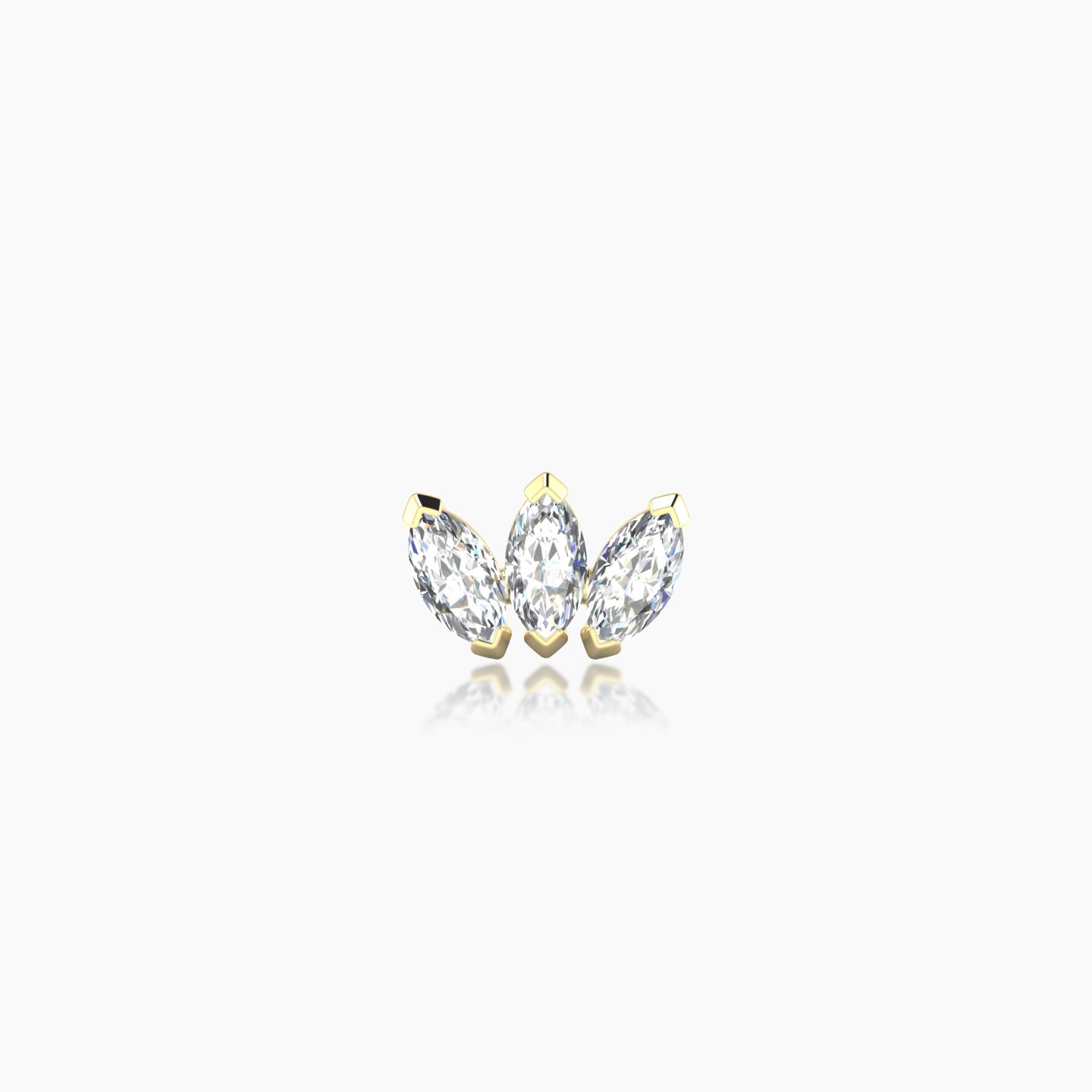 Maia | 18k Yellow Gold 8 mm 8 mm Lotus Diamond Nose Piercing