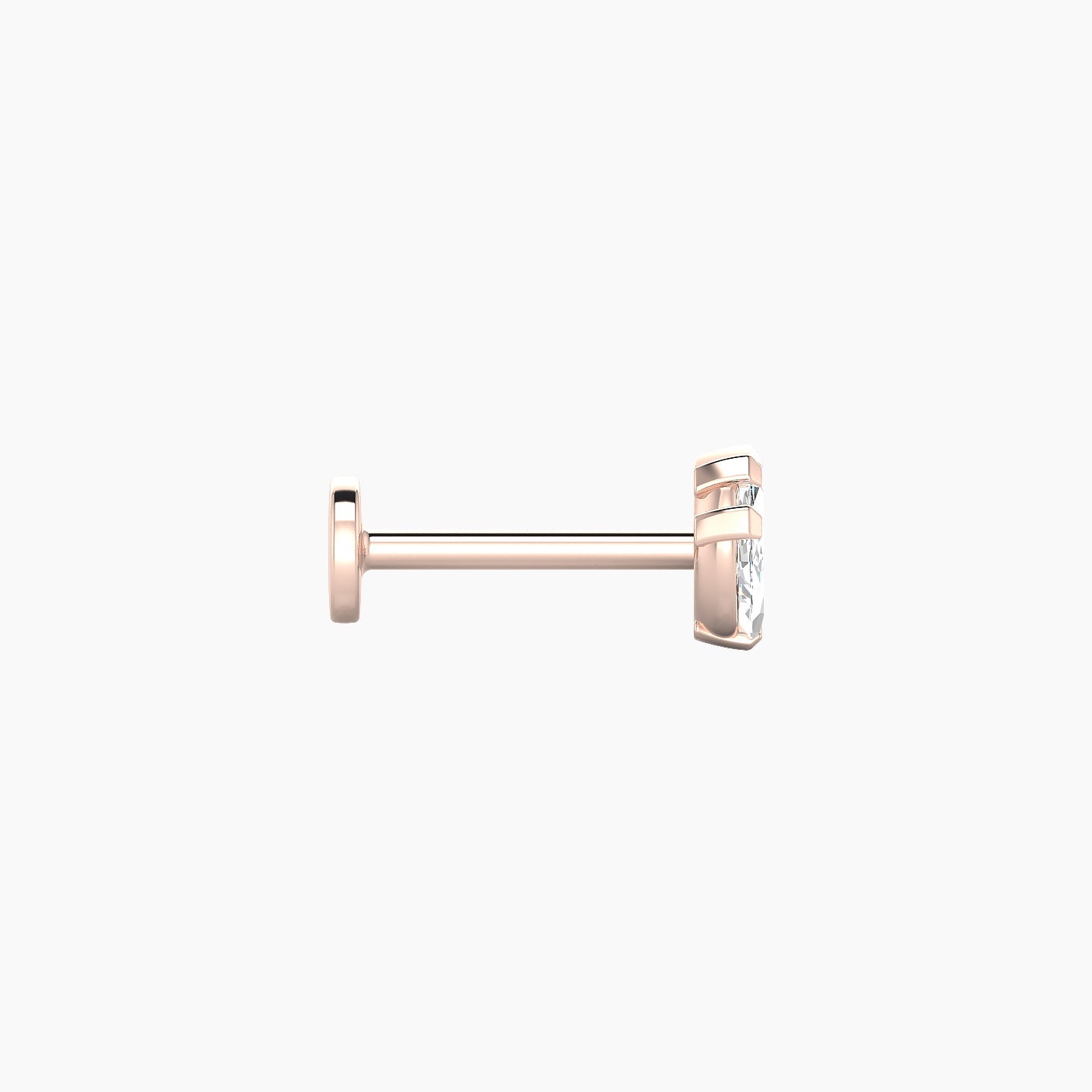 Maia | 18k Rose Gold 8 mm 8 mm Lotus Diamond Nose Piercing